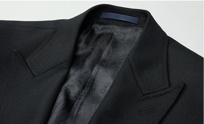 aesido 2 Piece Black Double Breasted Business Casual Men's Suit Groom Wedding Dress