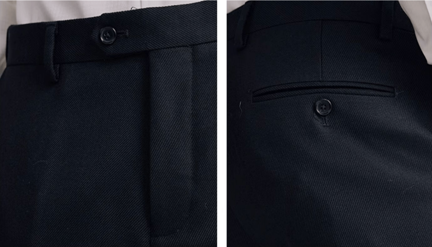 aesido 2 Piece Black Double Breasted Business Casual Men's Suit Groom Wedding Dress