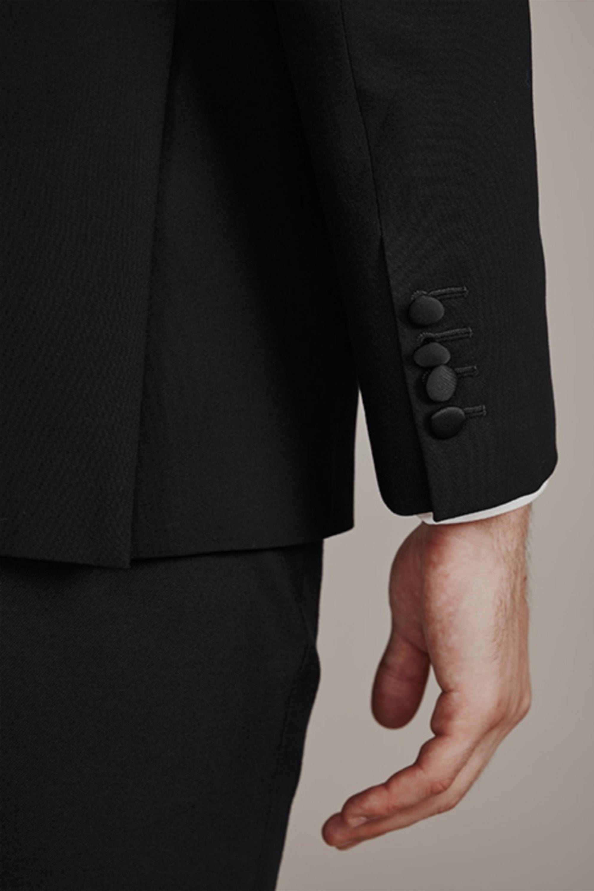 aesido 2 Piece Black Shawl Lapel Single Button Men's Suit Groom Wedding Dress