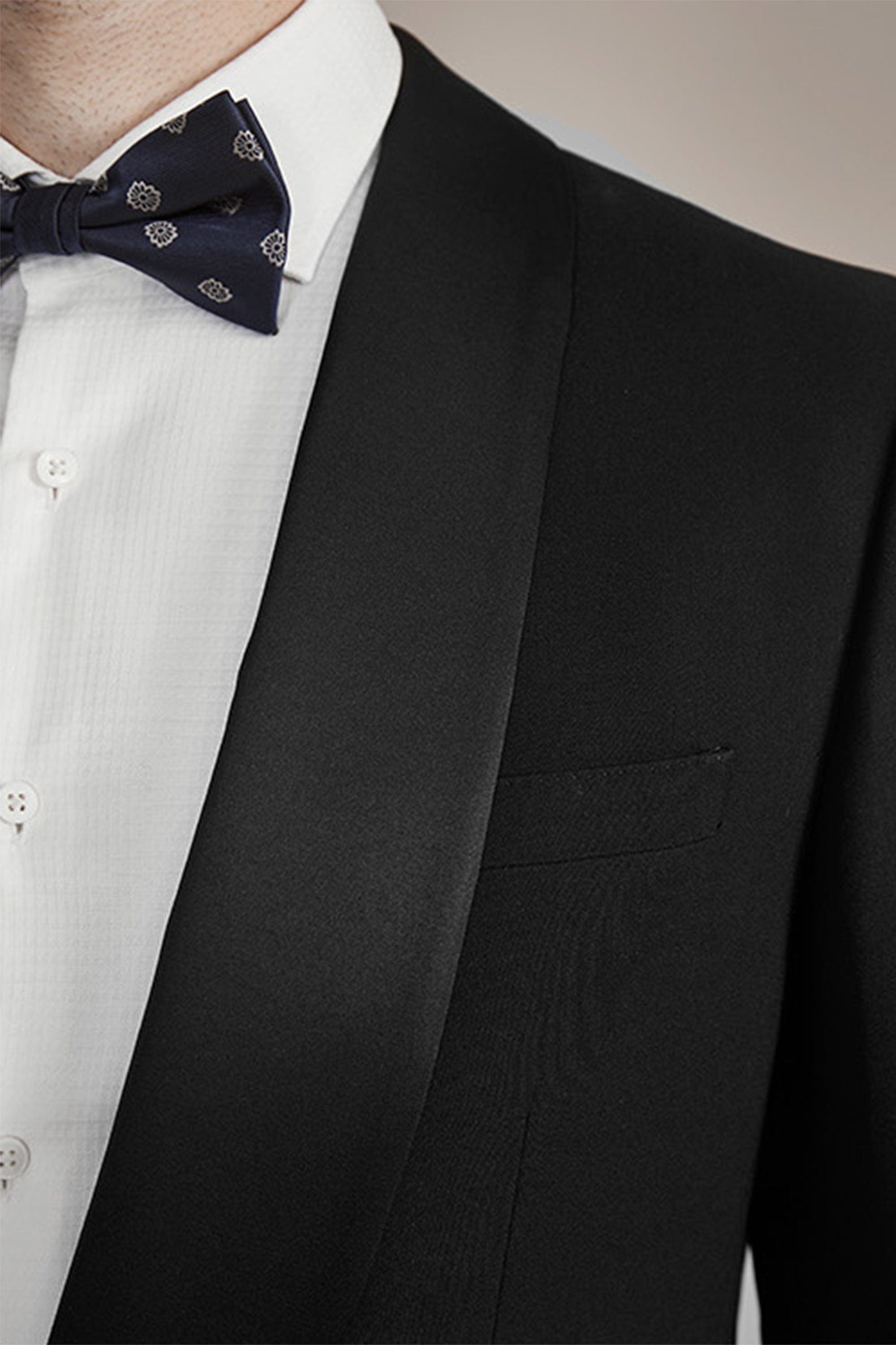 aesido 2 Piece Black Shawl Lapel Single Button Men's Suit Groom Wedding Dress