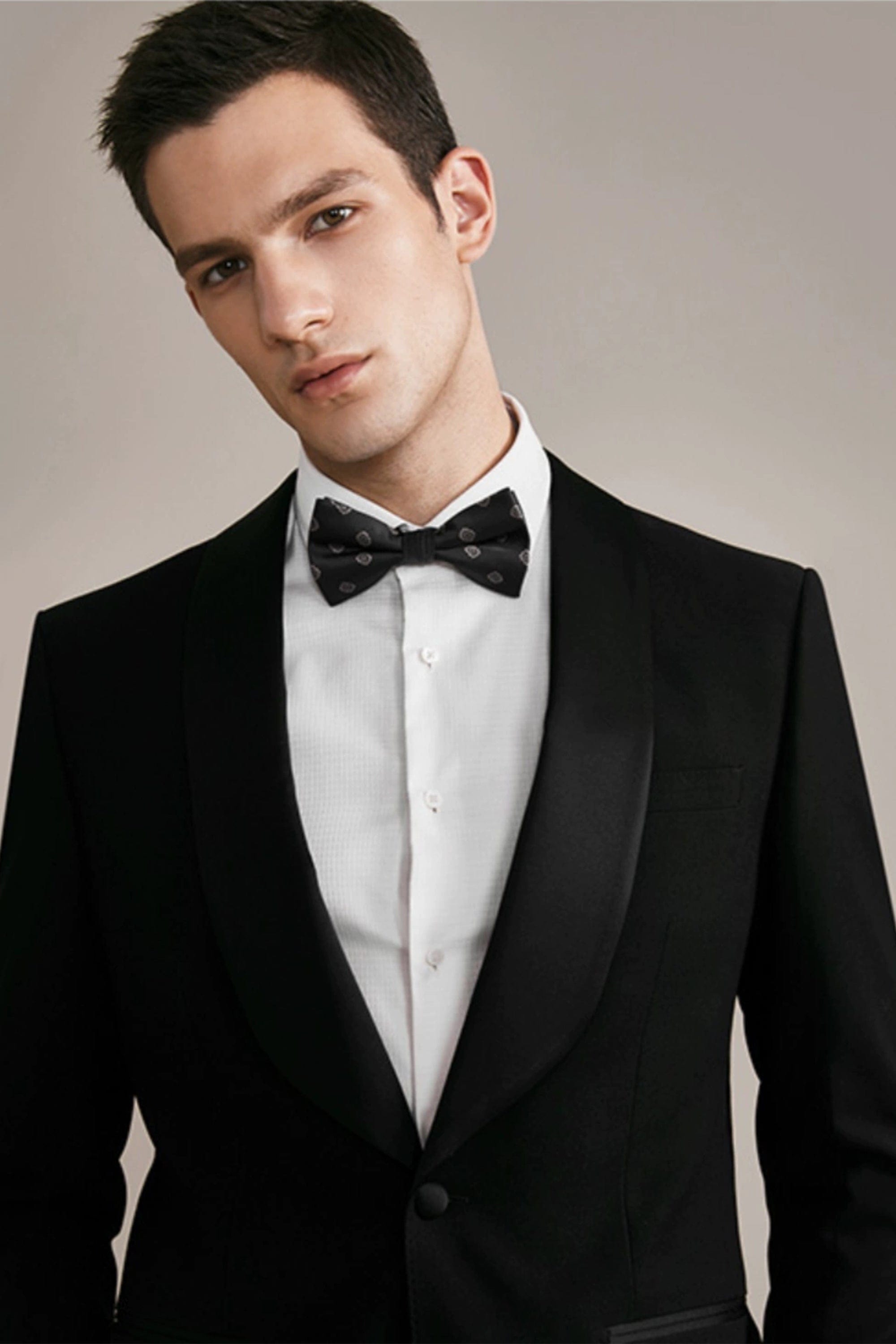 aesido 2 Piece Black Shawl Lapel Single Button Men's Suit Groom Wedding Dress