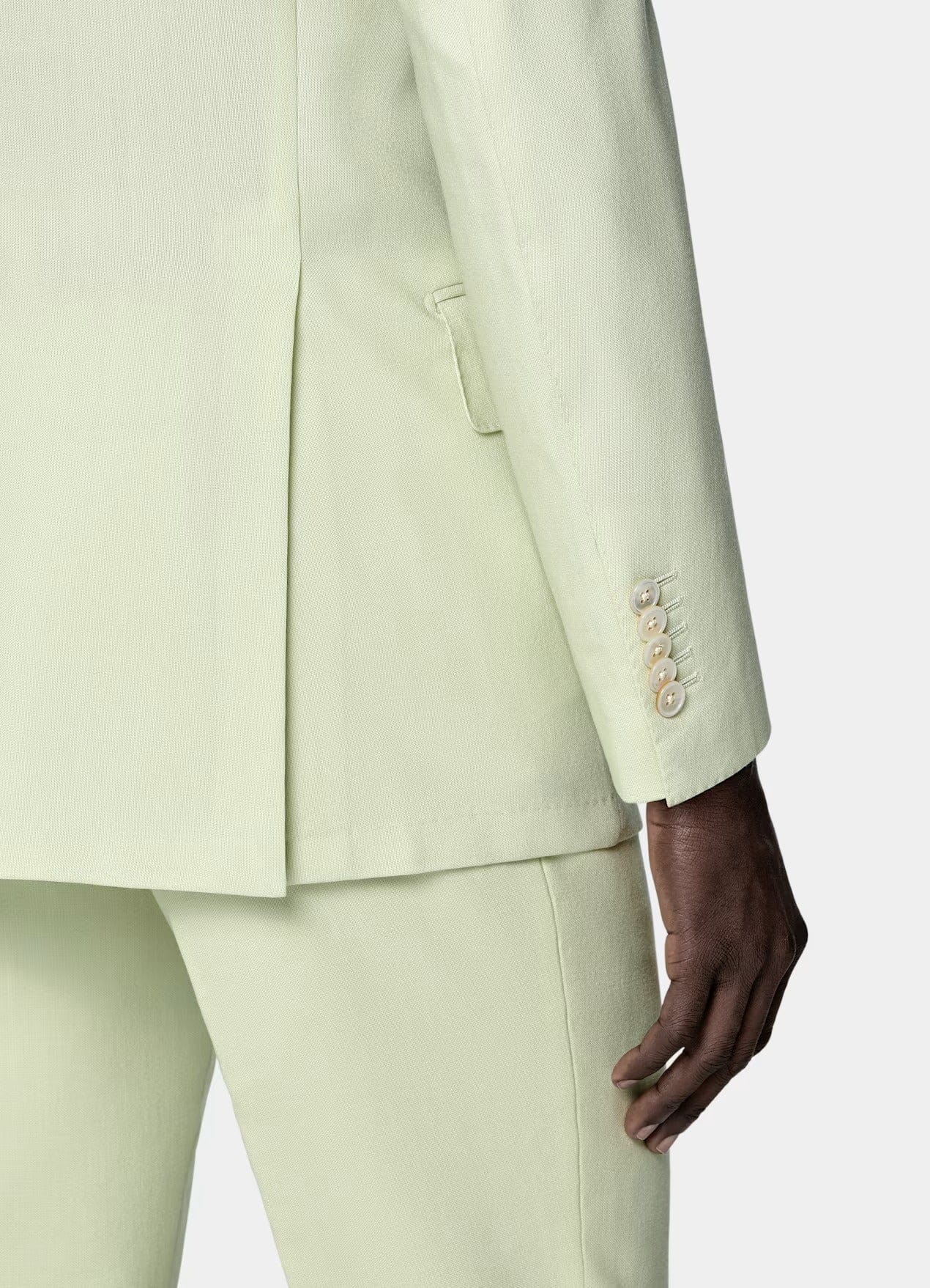 aesido 2 Piece Light Green Double Breasted Men's Suit