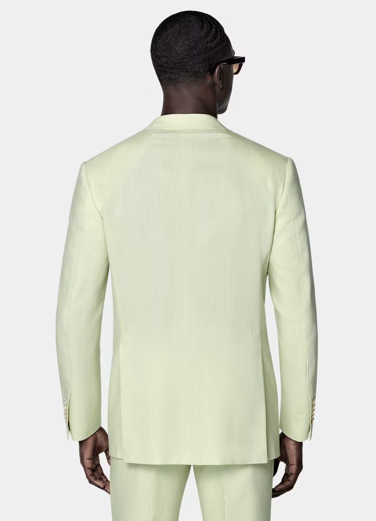 aesido 2 Piece Light Green Double Breasted Men's Suit