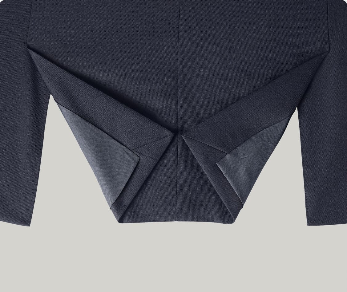 aesido 2 Piece Navy Double Breasted Men's Suit Business Slim Fit Groom Wedding Dress