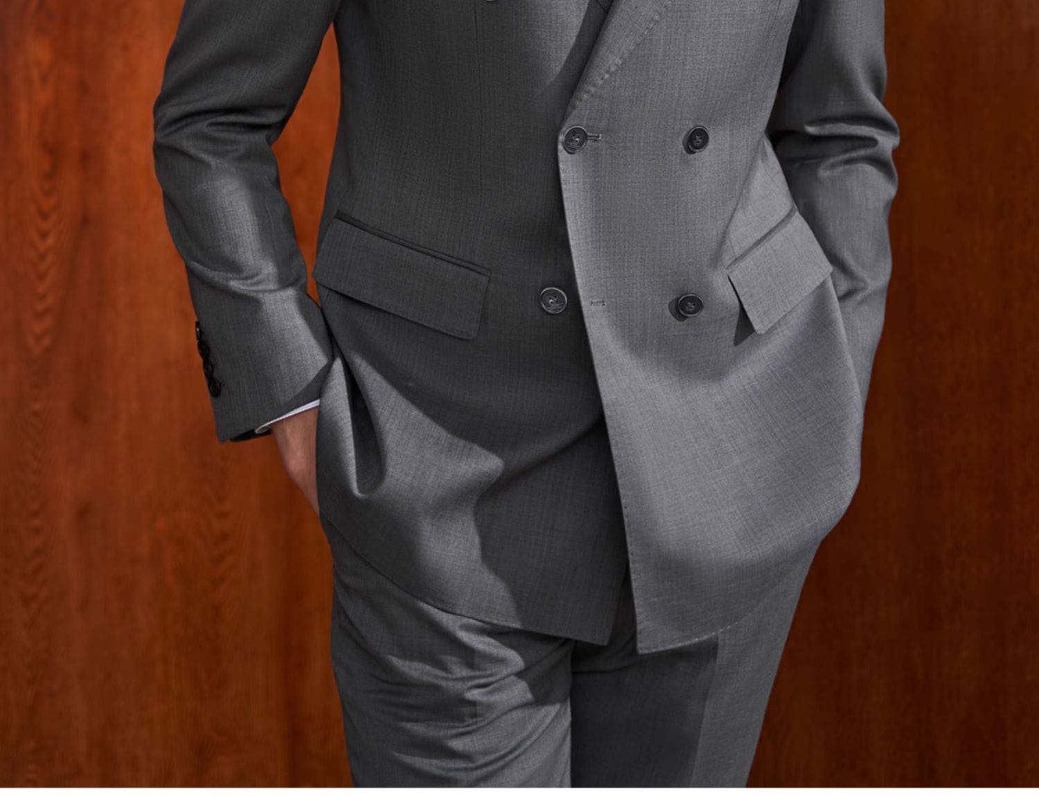 aesido 2 Piece Navy Double Breasted Men's Suit Business Slim Fit Groom Wedding Dress