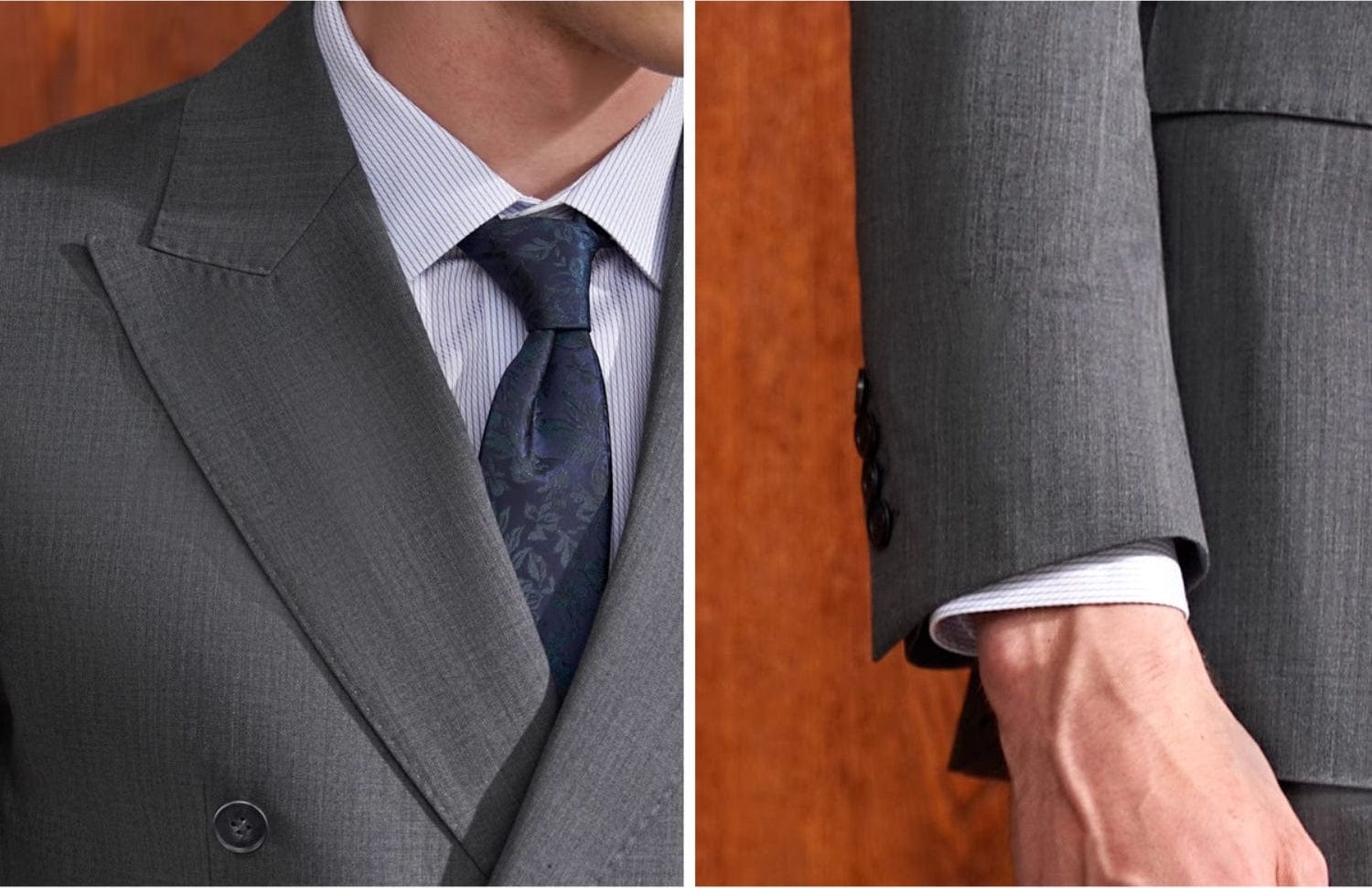 aesido 2 Piece Navy Double Breasted Men's Suit Business Slim Fit Groom Wedding Dress
