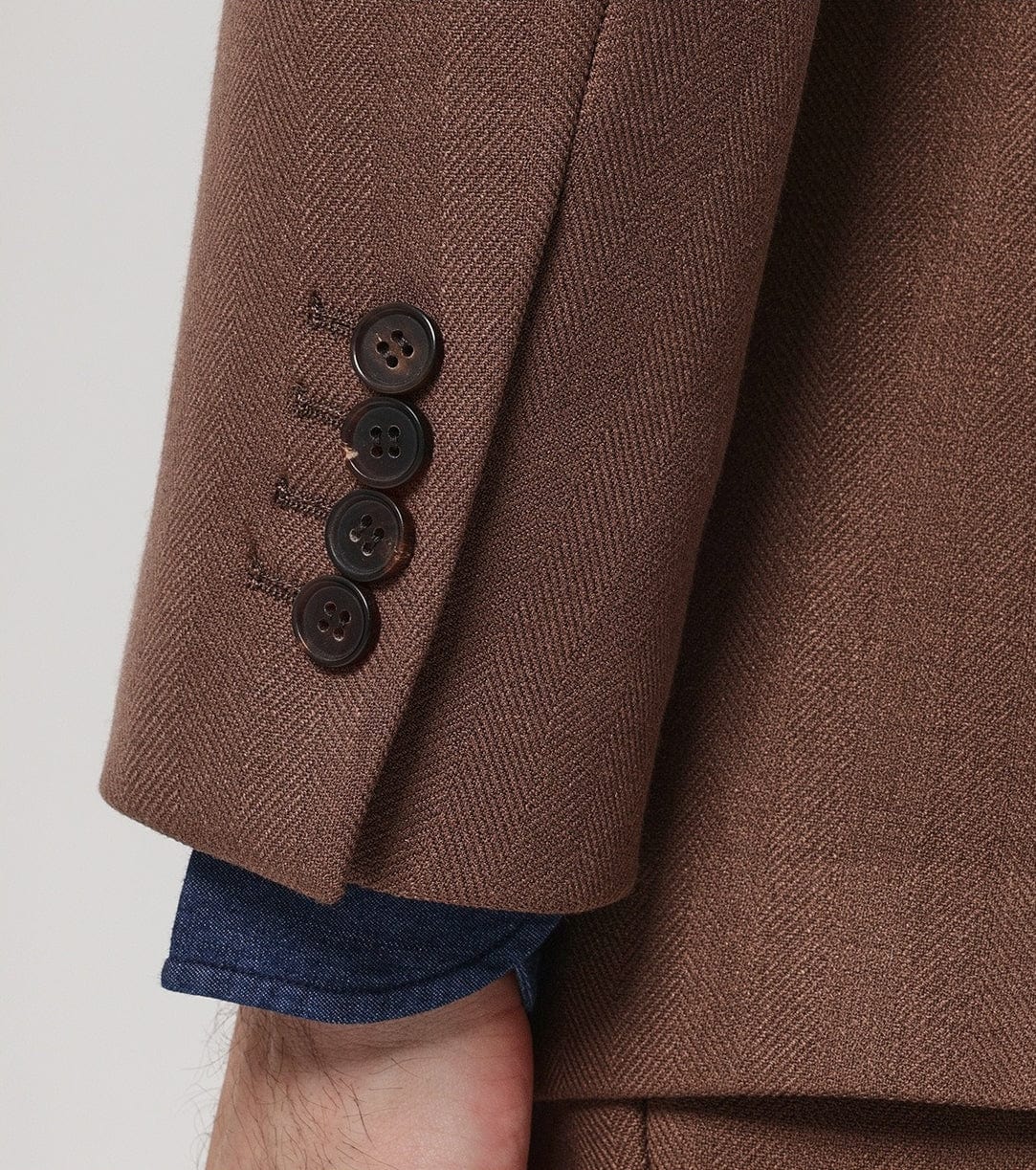 aesido 2 Piece Winter Thickened Brushed Herringbone Double Breasted Business Casual Men's Suit