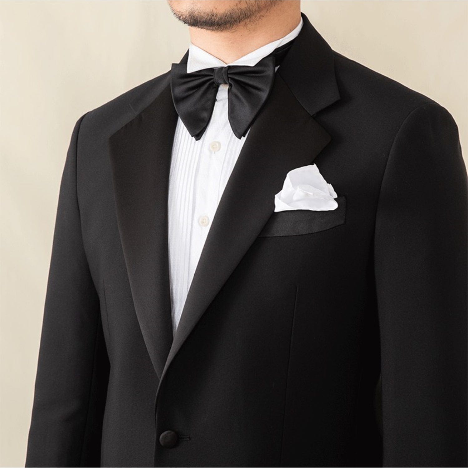 aesido 2 Pieces Black Peak Lapel Single Button Men's Suit For Wedding (Blazer+pants)