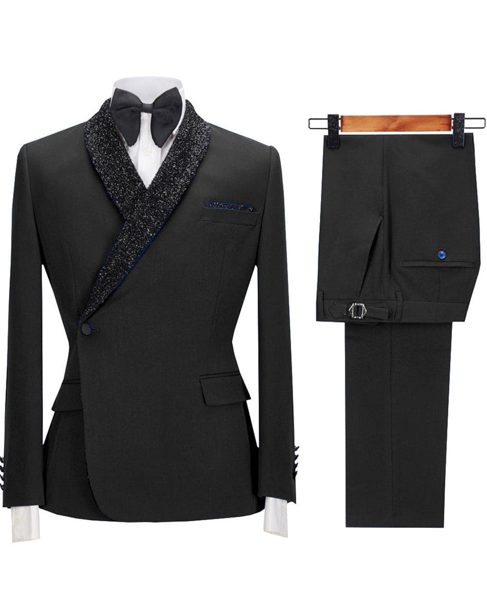 aesido 2 Pieces Casual Mens Regular Fit Men Suit (Blazer + Pants)