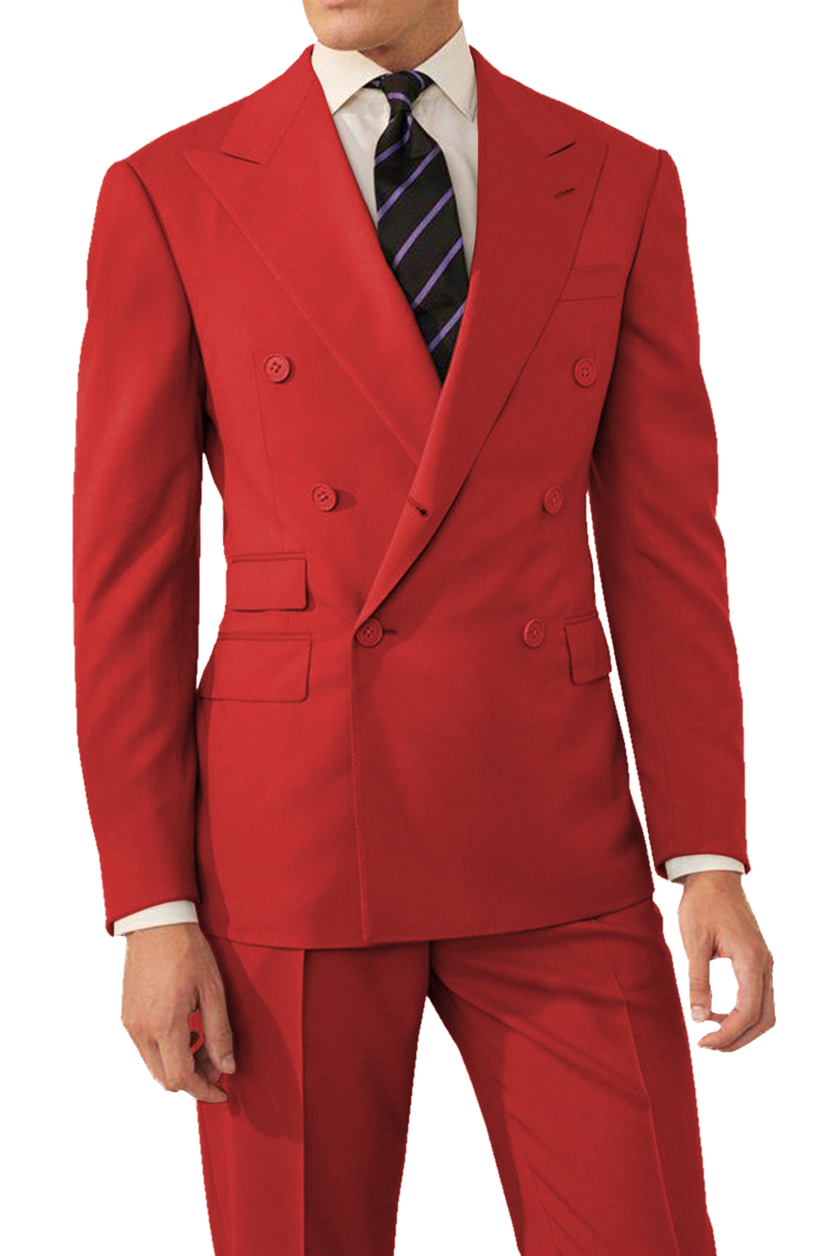 aesido 2 Pieces Double Breasted Men's Suit (Blazer+Pants)