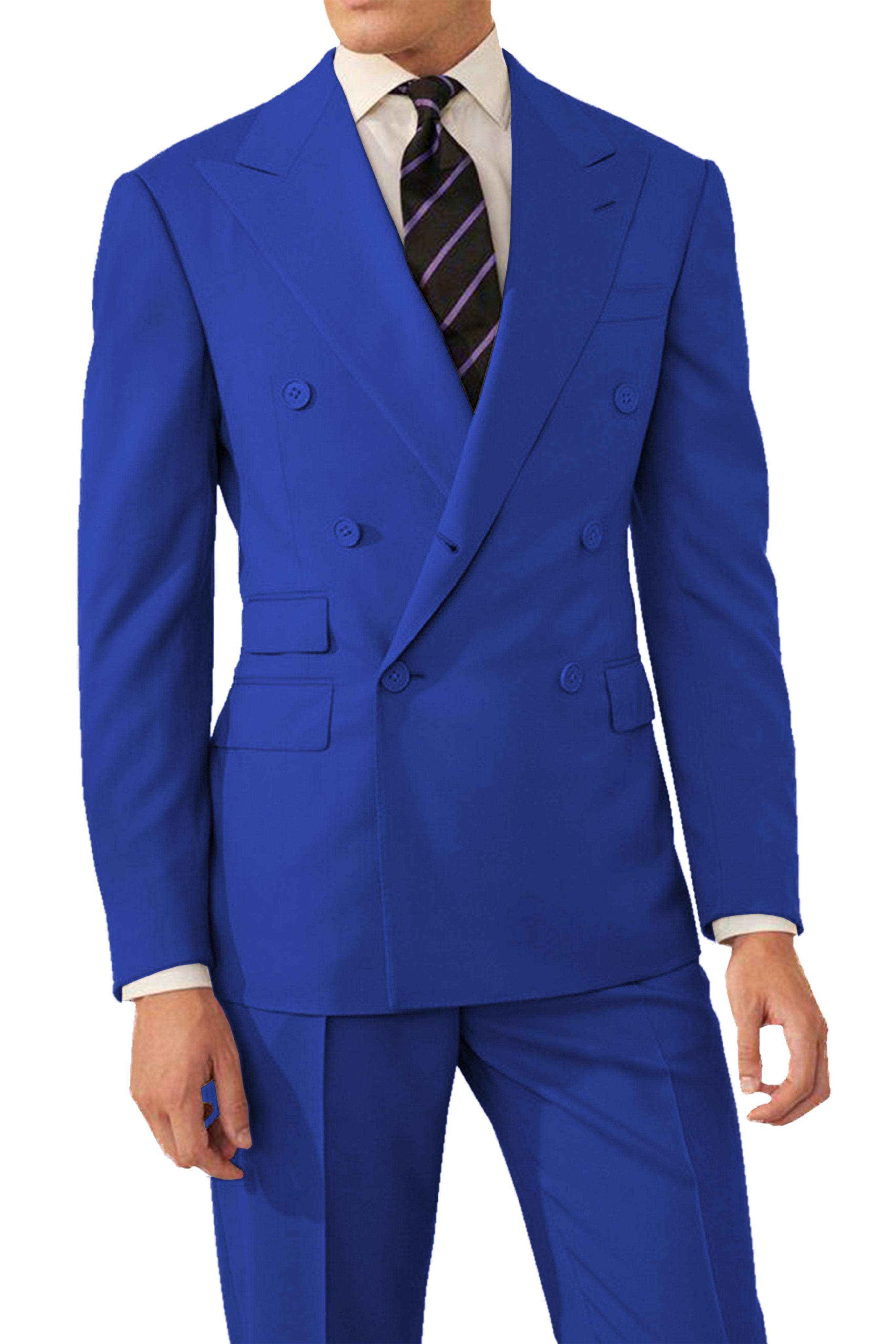 aesido 2 Pieces Double Breasted Men's Suit (Blazer+Pants)