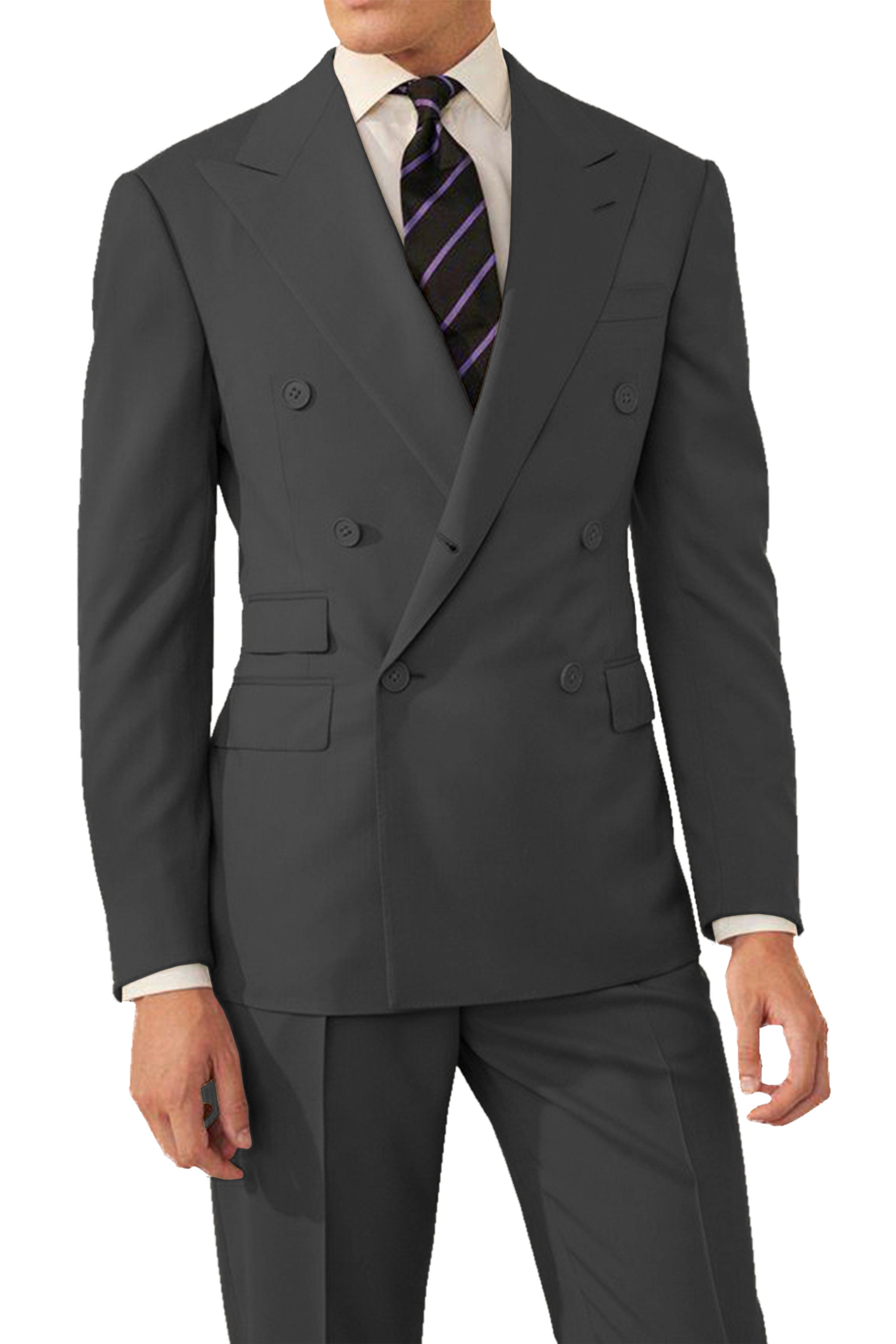 aesido 2 Pieces Double Breasted Men's Suit (Blazer+Pants)
