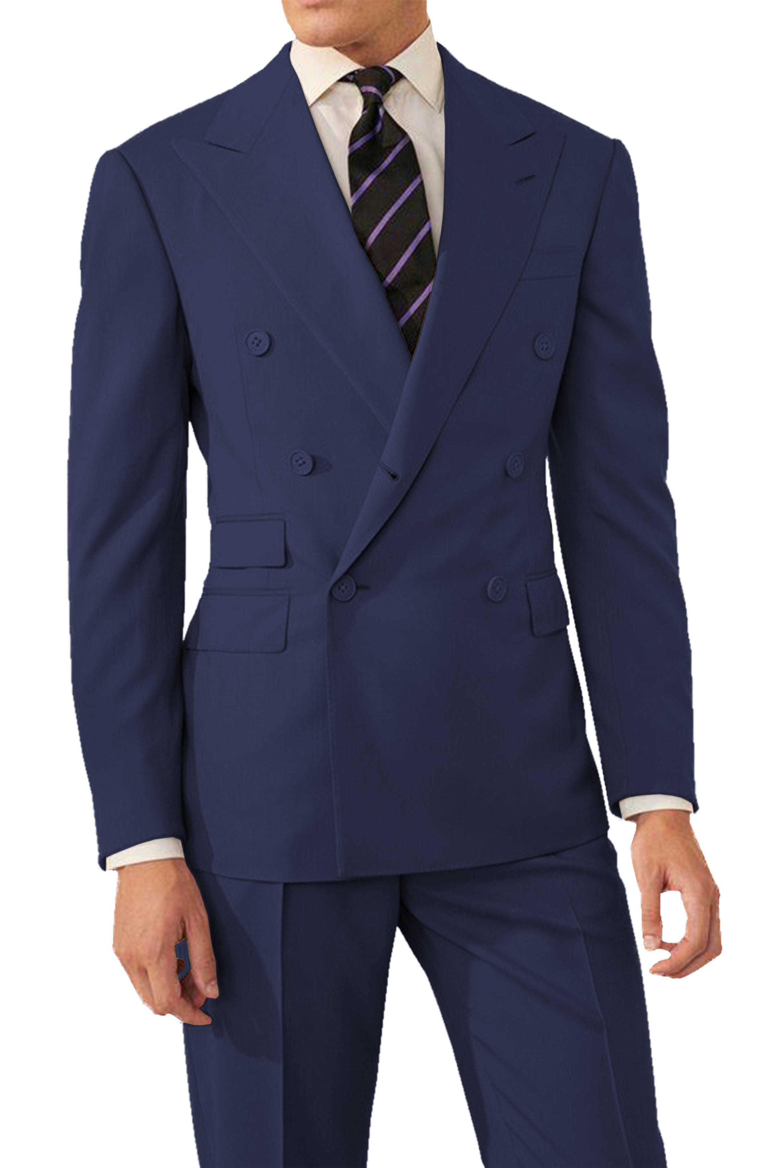 aesido 2 Pieces Double Breasted Men's Suit (Blazer+Pants)