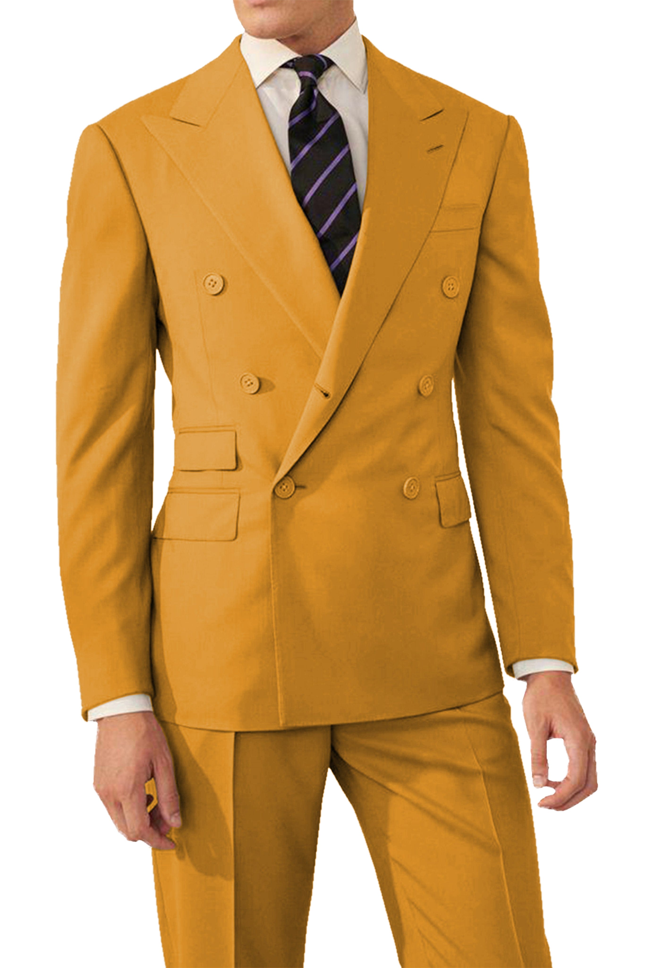 aesido 2 Pieces Double Breasted Men's Suit (Blazer+Pants)