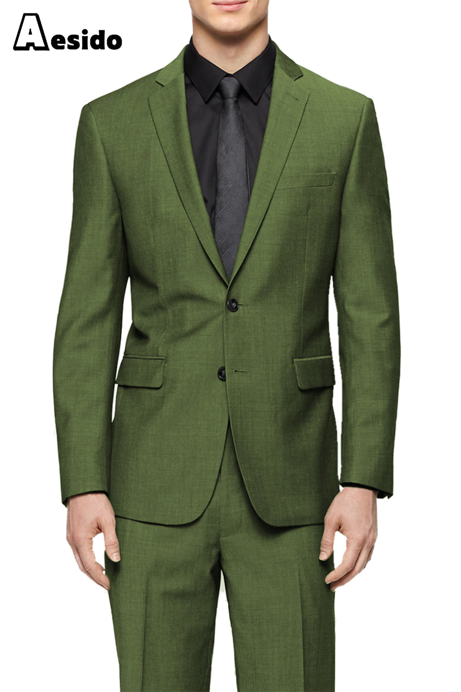 aesido 2 Pieces Notch Lapel Jacket(Blazer+Pants)