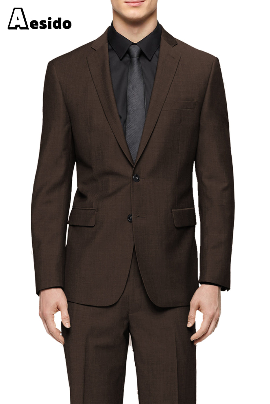 aesido 2 Pieces Notch Lapel Jacket(Blazer+Pants)