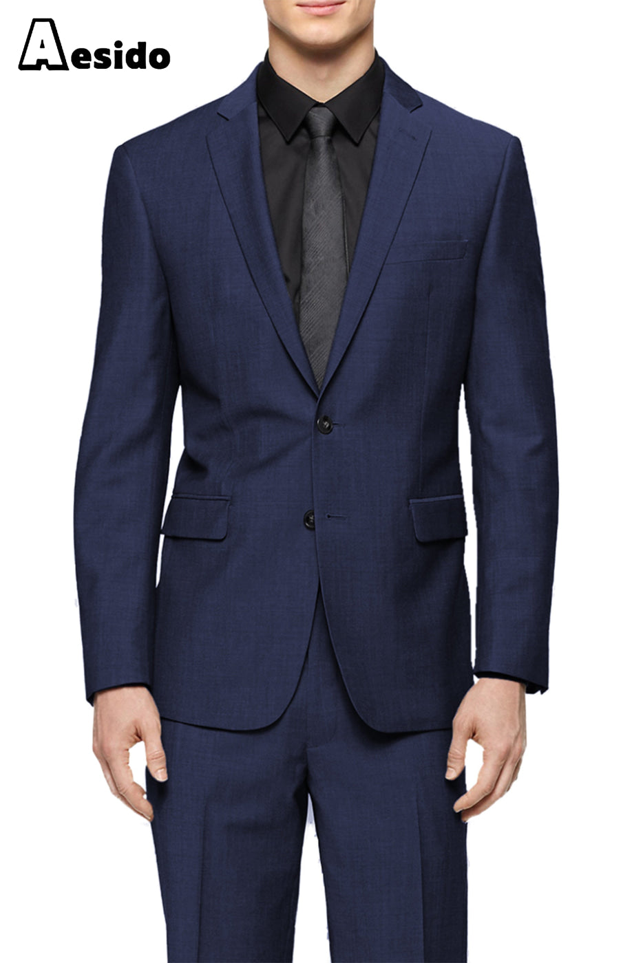 aesido 2 Pieces Notch Lapel Jacket(Blazer+Pants)