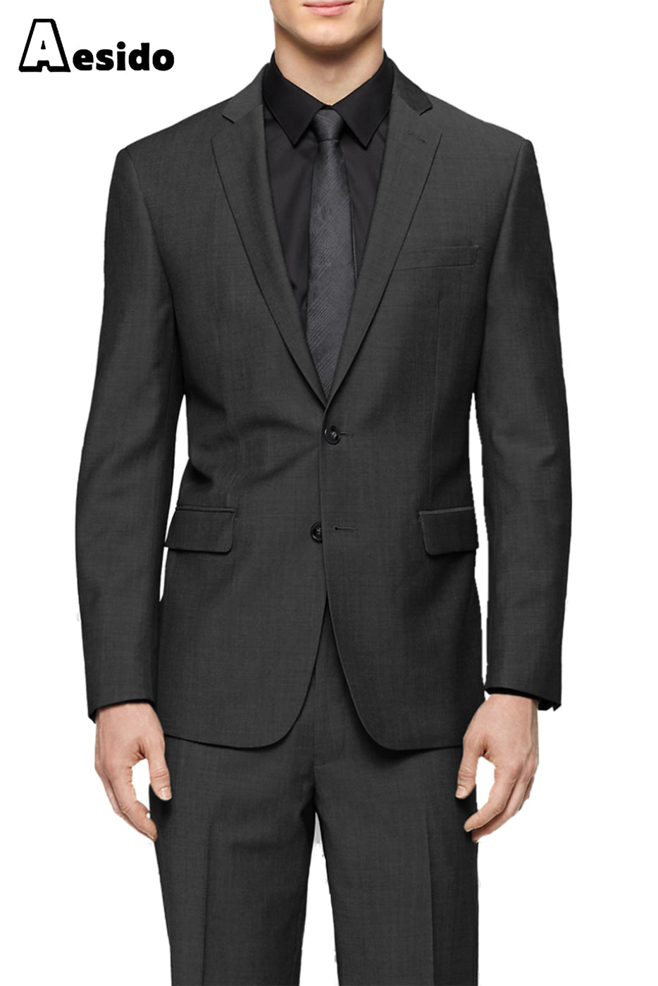 aesido 2 Pieces Notch Lapel Jacket(Blazer+Pants)