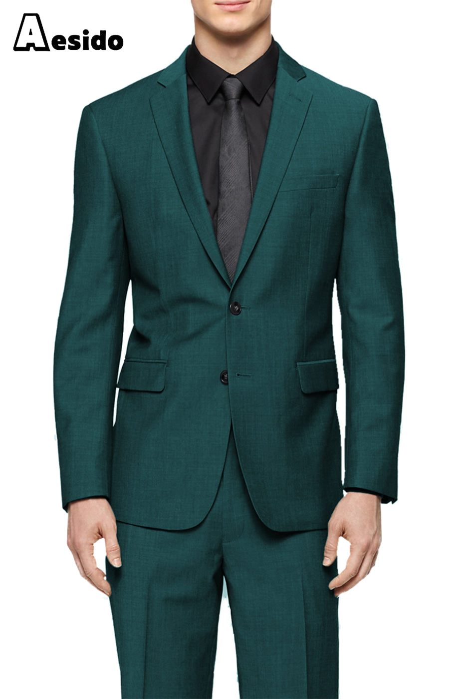 aesido 2 Pieces Notch Lapel Jacket(Blazer+Pants)