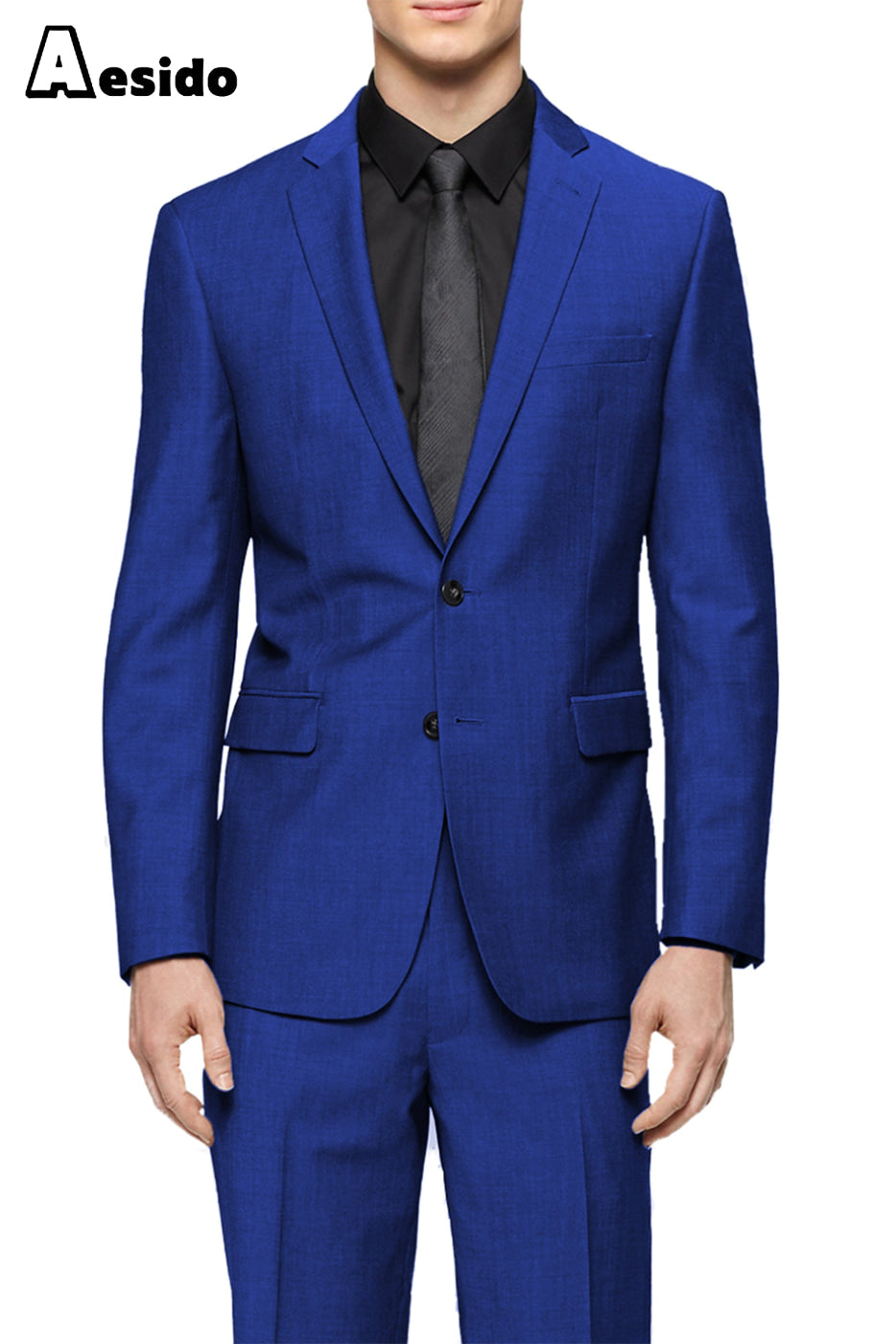 aesido 2 Pieces Notch Lapel Jacket(Blazer+Pants)