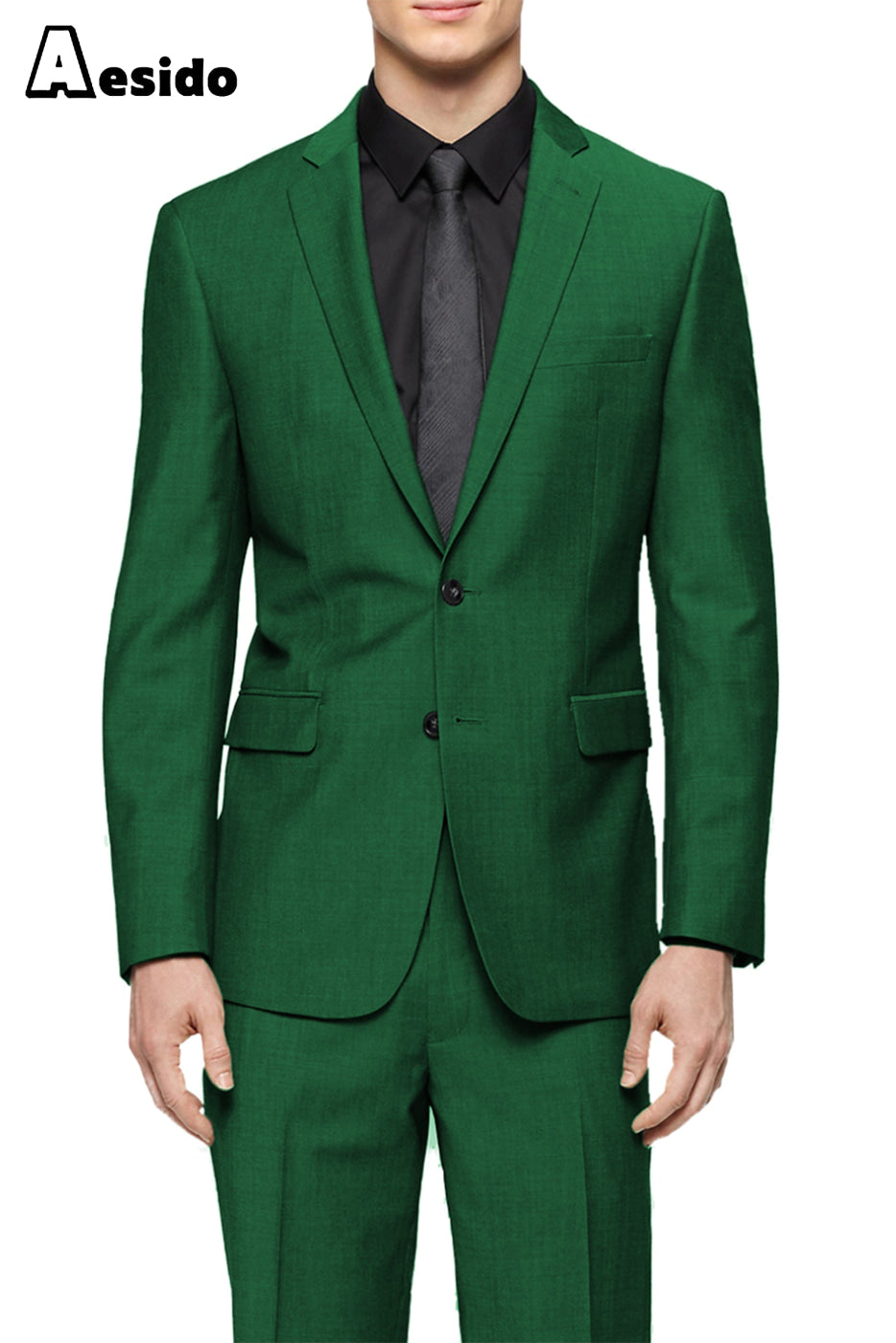 aesido 2 Pieces Notch Lapel Jacket(Blazer+Pants)