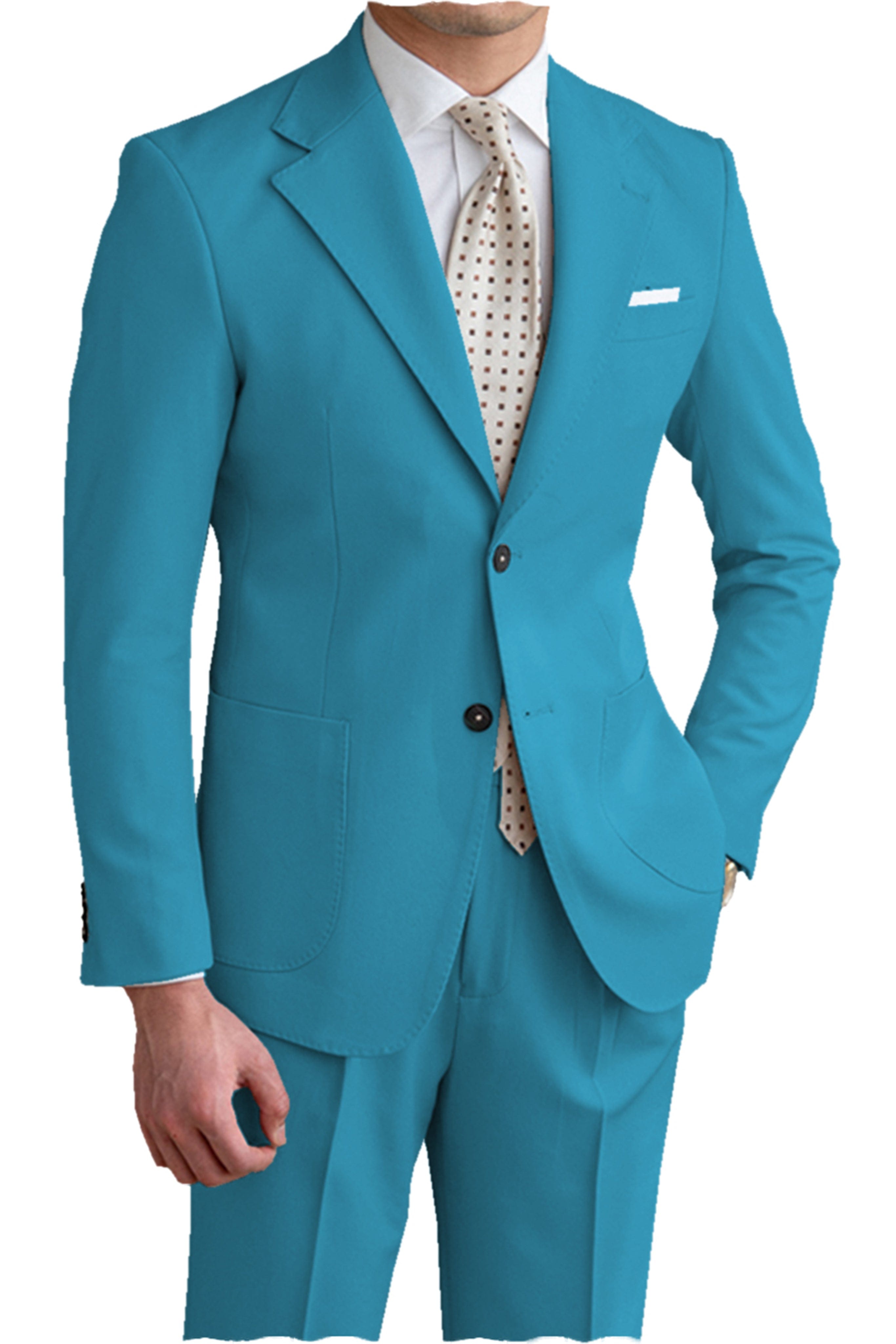 aesido 2 Pieces Notch Lapel Men's Suit(Blazer+Pants)