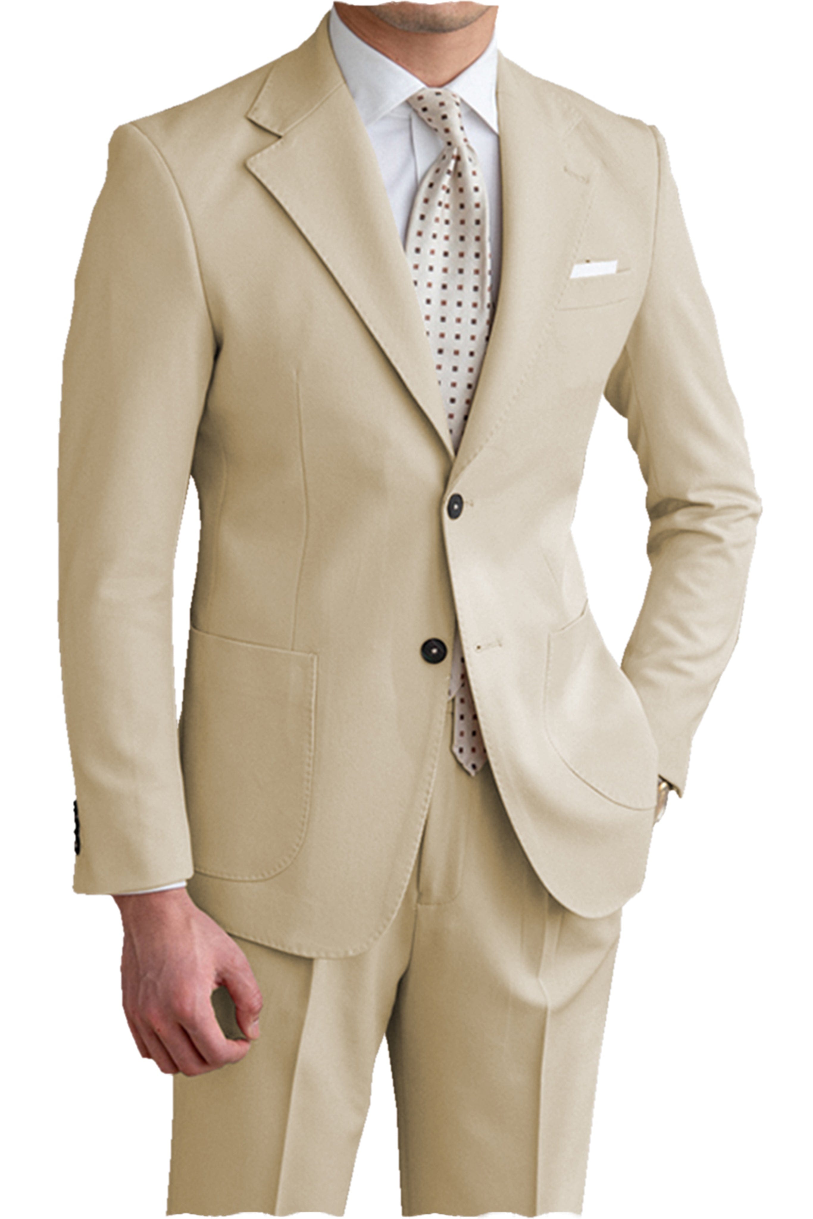 aesido 2 Pieces Notch Lapel Men's Suit(Blazer+Pants)