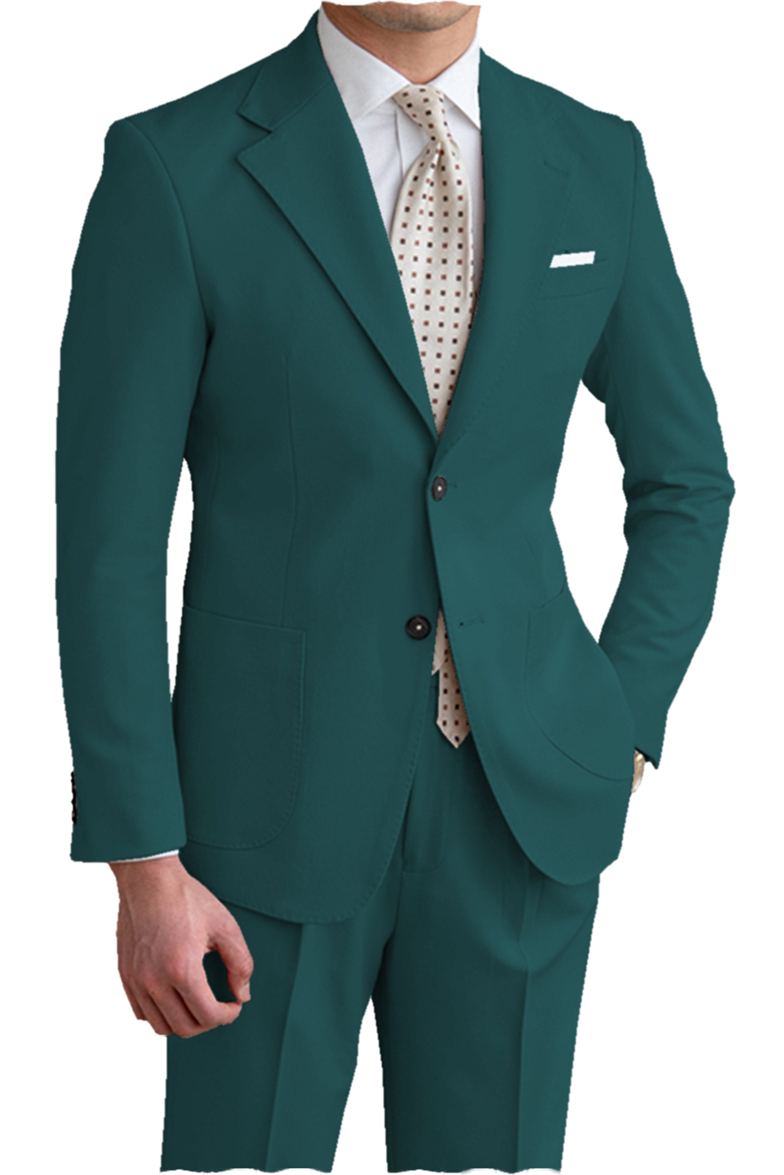 aesido 2 Pieces Notch Lapel Men's Suit(Blazer+Pants)