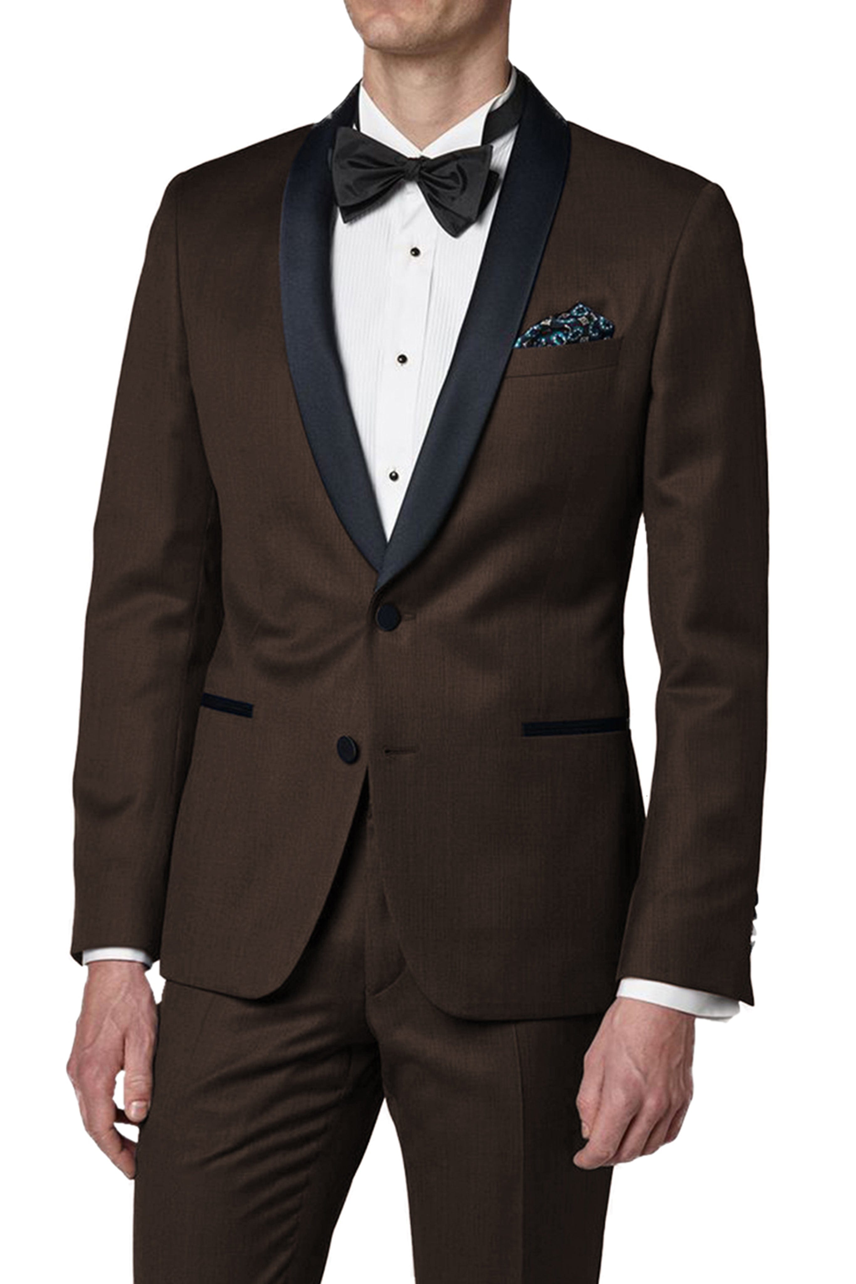 aesido 2 Pieces Shawl Lapel Men's Suit (Blazer+Pants)