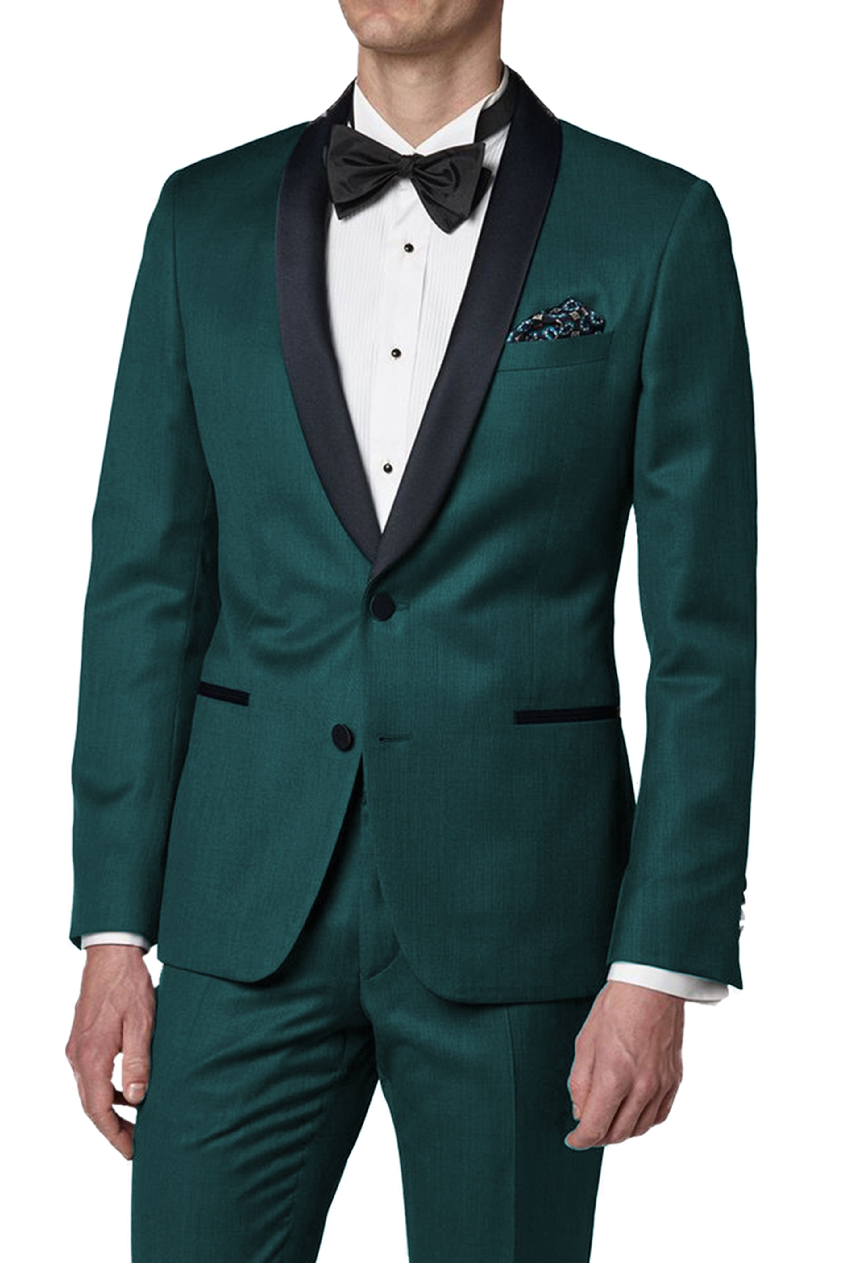 aesido 2 Pieces Shawl Lapel Men's Suit (Blazer+Pants)