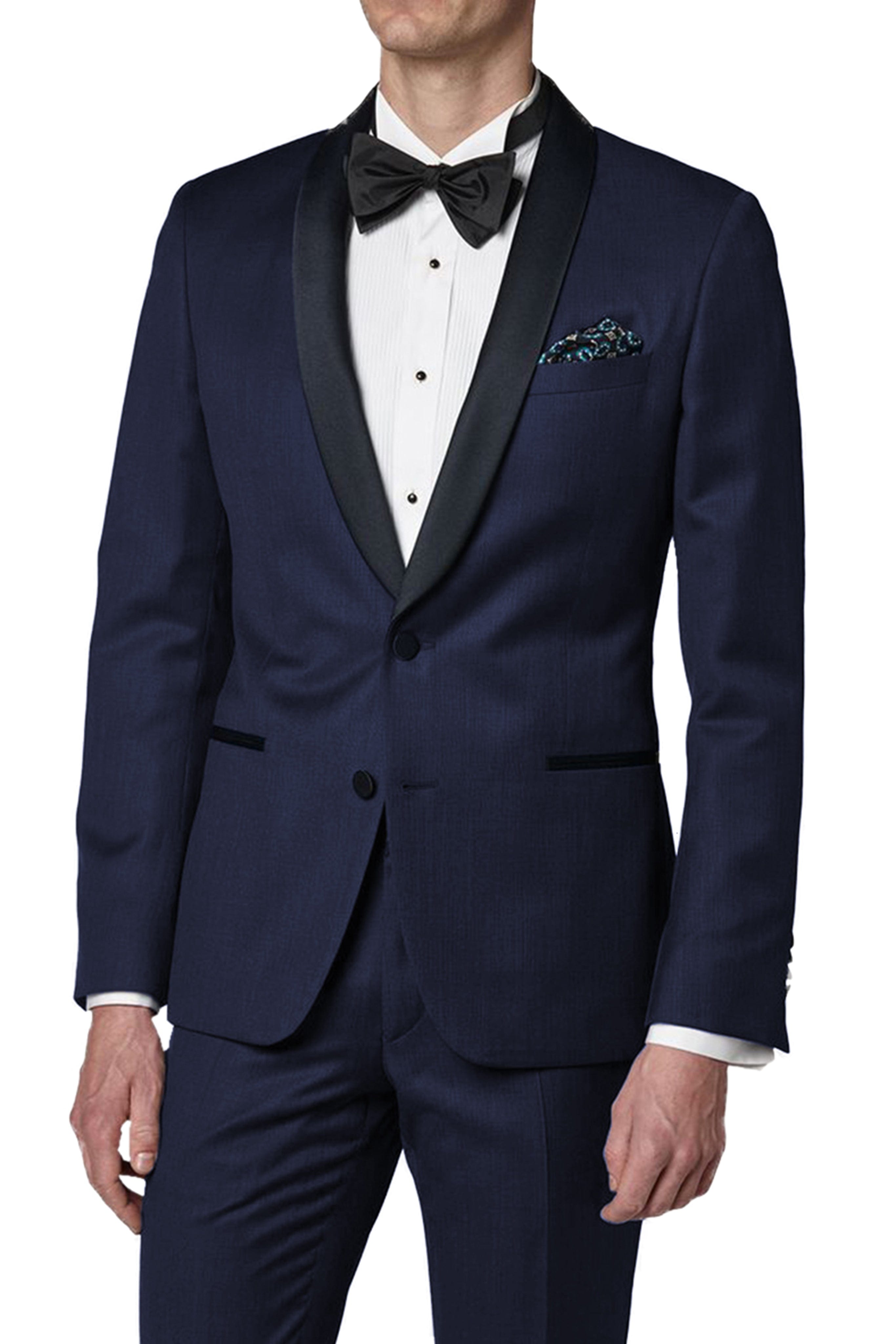 aesido 2 Pieces Shawl Lapel Men's Suit (Blazer+Pants)