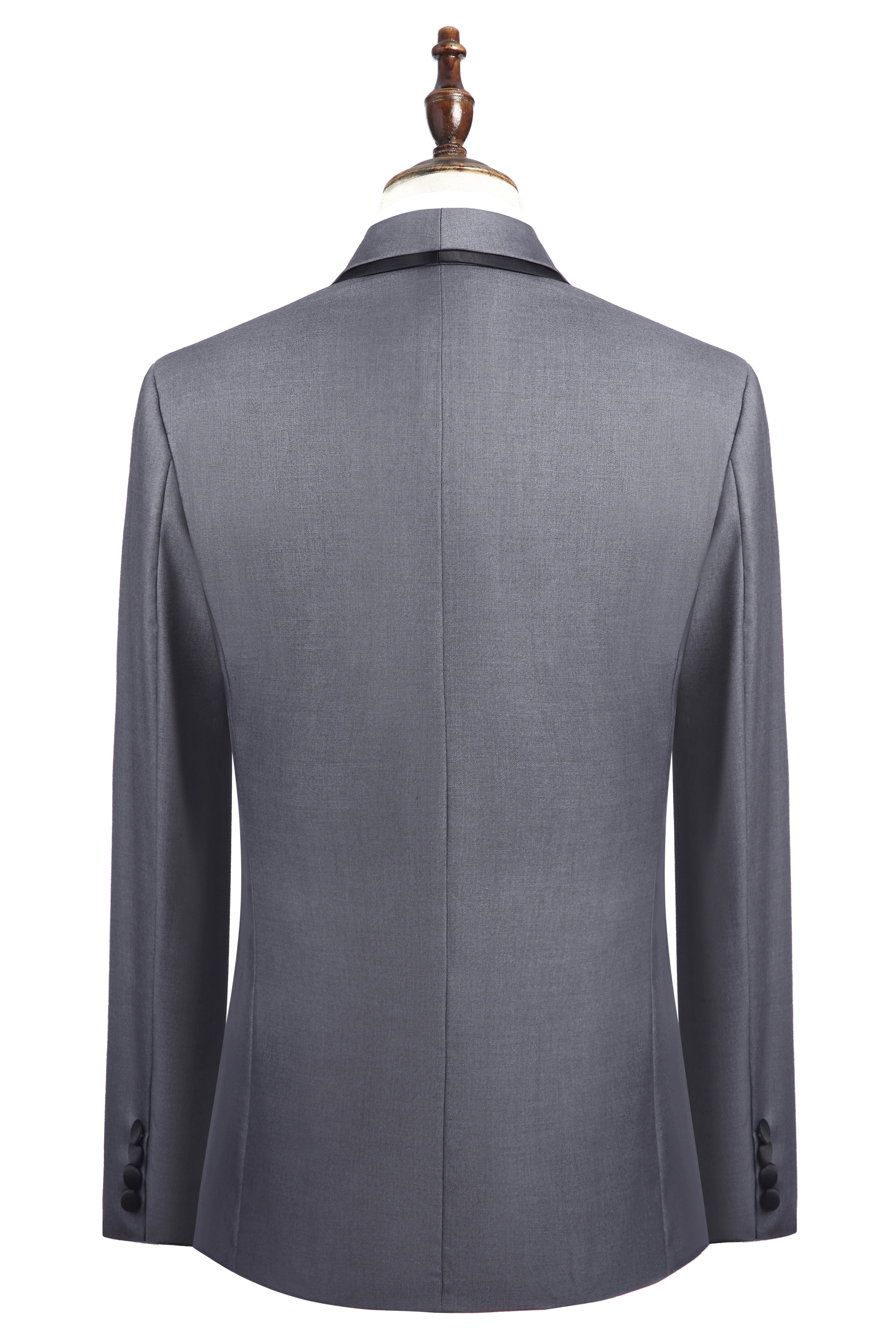 aesido 3 Piece Business Casual Shawl Lapel Men;s Suit (Blazer+Vest+Pants)