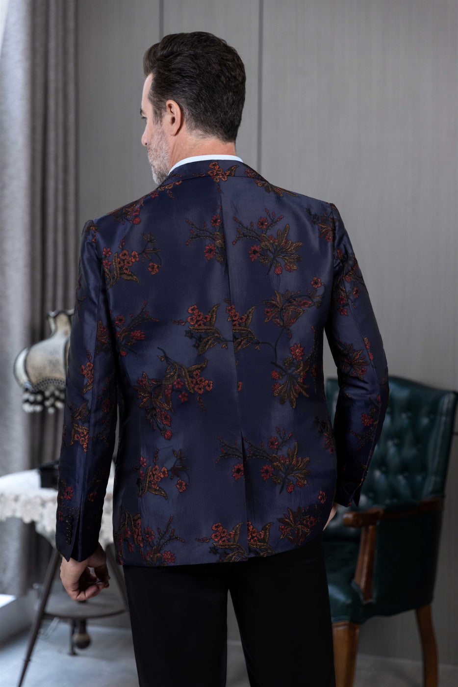 aesido 3 Piece Casual Peak Lapel Men's Suit(Blazer+Vest+Pants)