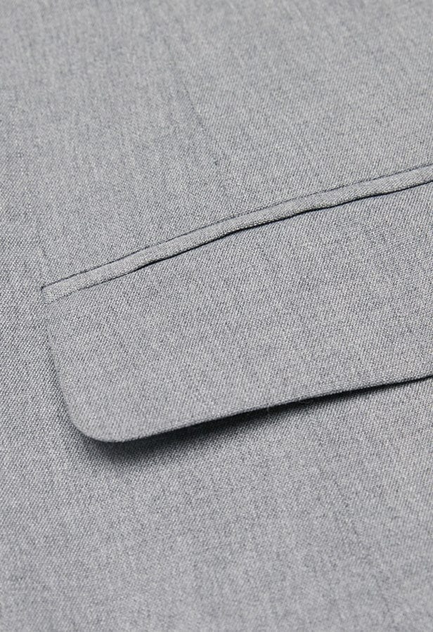 aesido 3 Piece Silver Single Breasted Casual Men's Suit Business Slim Fit Groom Wedding Dress