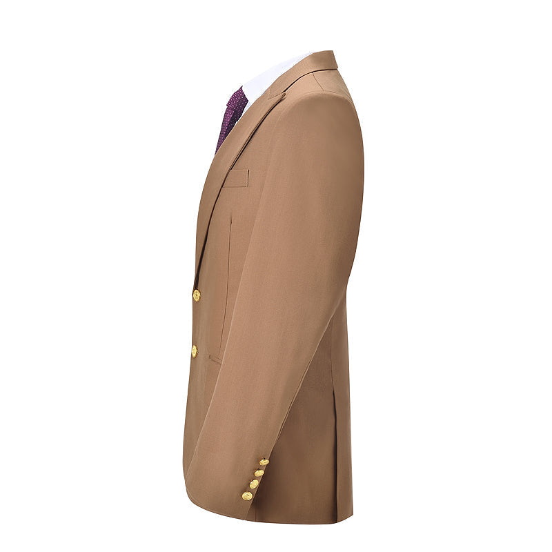 Aesido 3 Pieces Flat Peak Lapel Mens Suit (Blazer+vest+Pants)