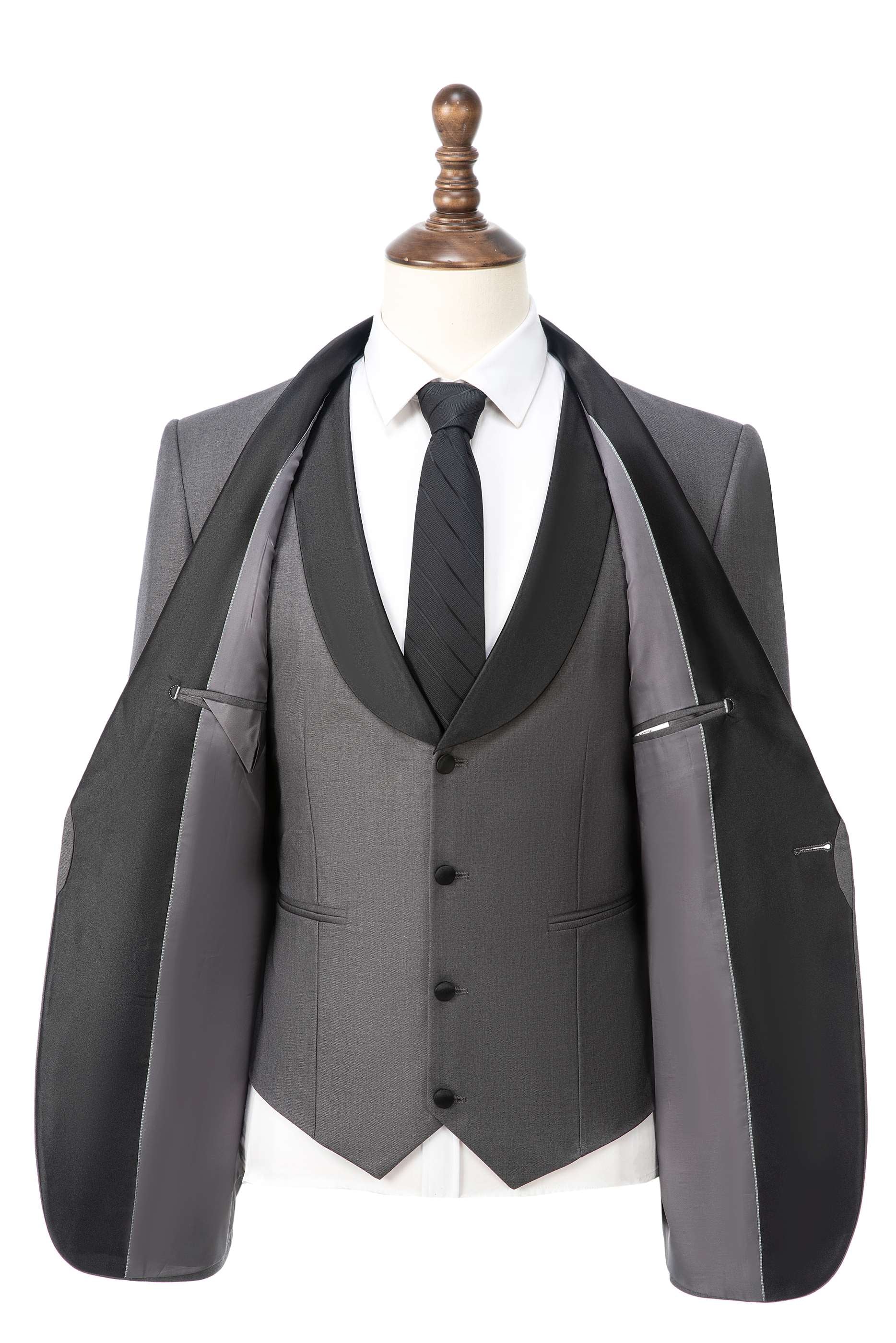 aesido 3 Pieces Slim Fit Single Buttons Men's Suit(Blazer+Vest+Pants)