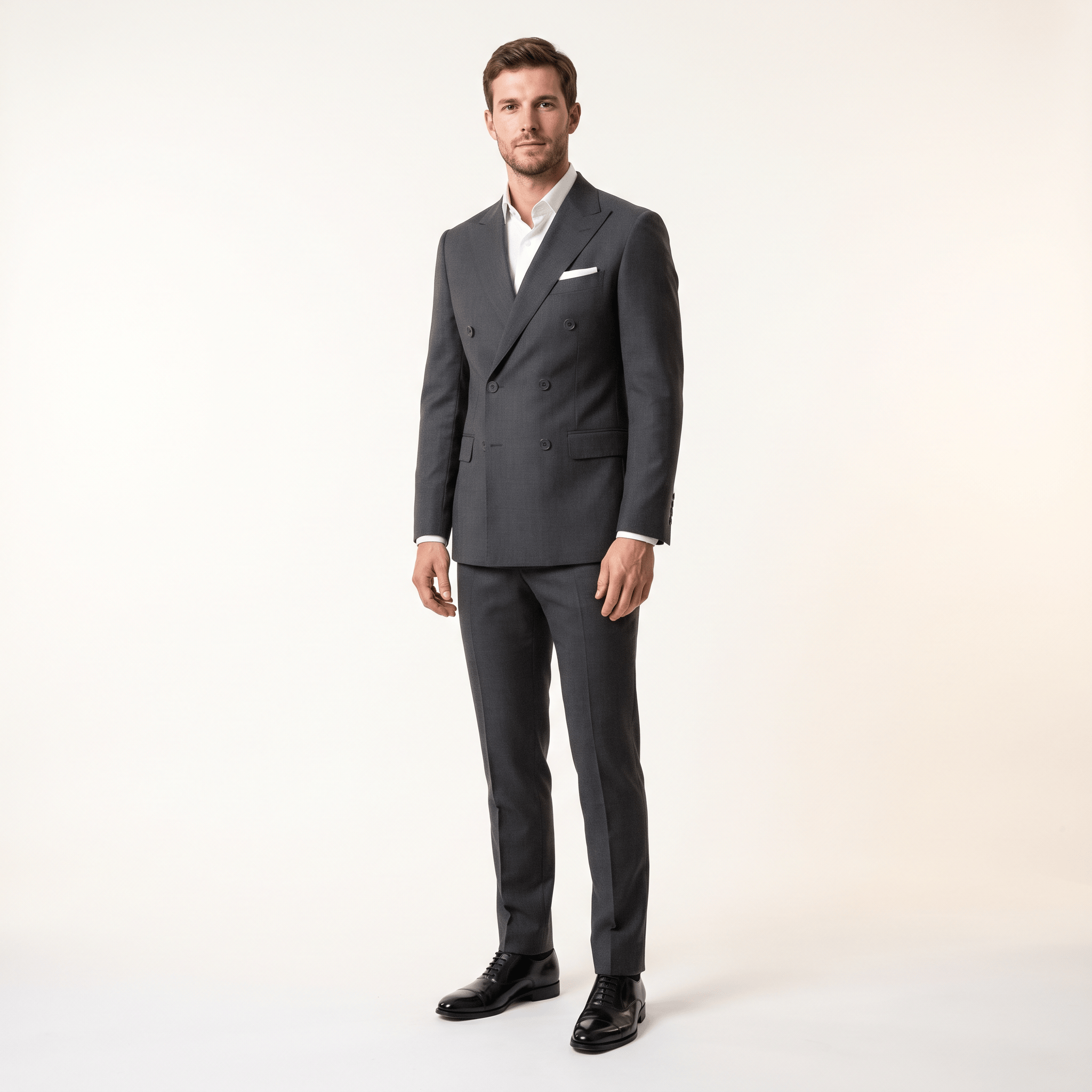 aesido Aesido Formal 2 Pieces Men’s Suit Slim Fit Flat Peak Lapel Tuxedos (Blazer+Pants)