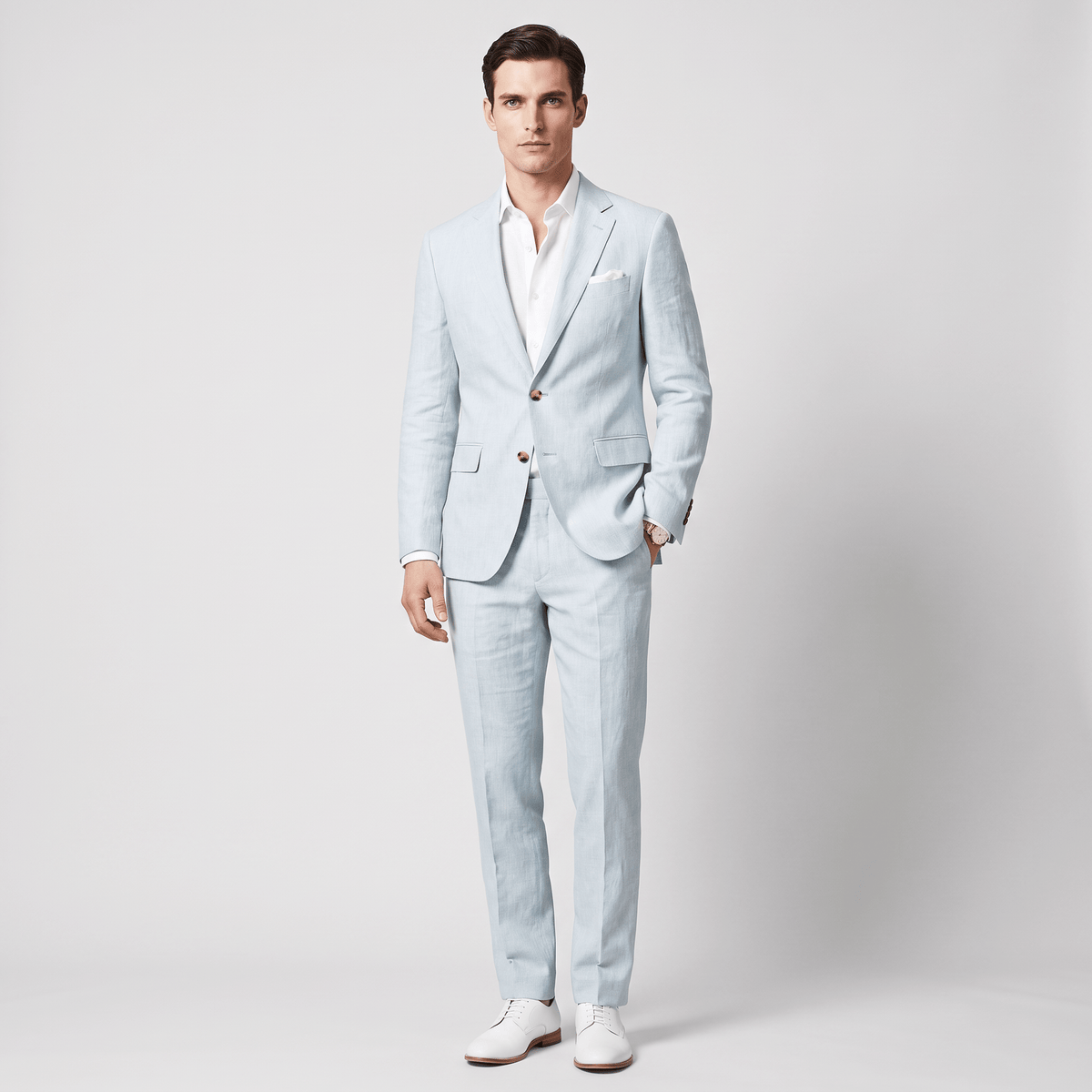 aesido Aesido Men's 2 Pieces Linen Notch Lapel Men’s Suits (Blazer + Pants)