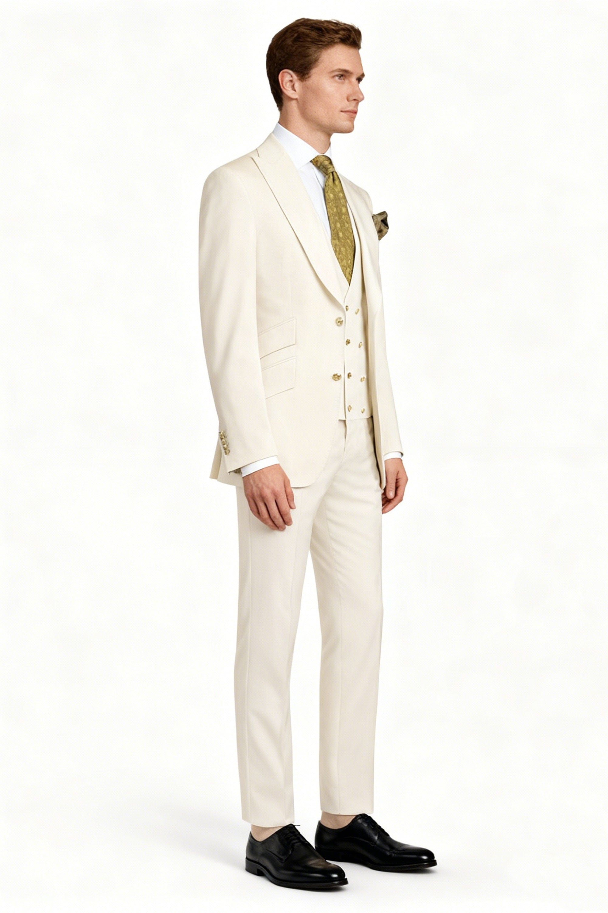 aesido Aesido Men’s 3-Piece Suit Set – Blazer, Double-Breasted Vest & Pants