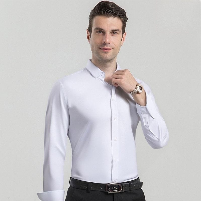 solid slim fit dress shirt Men's Traveler Collection Slim Fit Button-Down Collar Solid Dress Shirt at Jos. A. Bank, Cream/White, Size 17 X 33