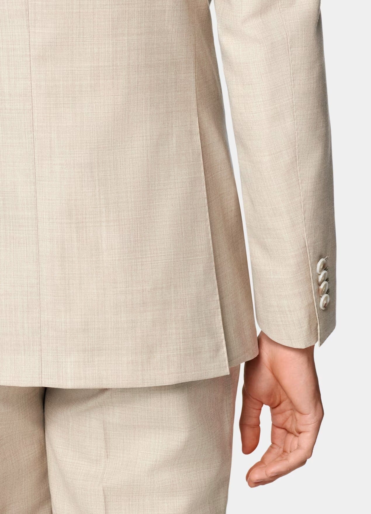 aesido Beige 2 Piece Double Button Casual Slim Fit Men Suit (Blazer+Pants)