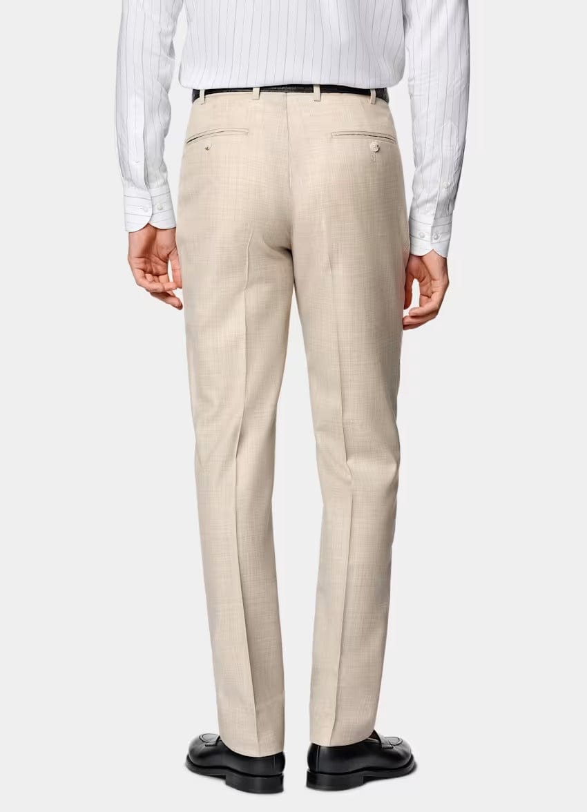 aesido Beige 2 Piece Double Button Casual Slim Fit Men Suit (Blazer+Pants)