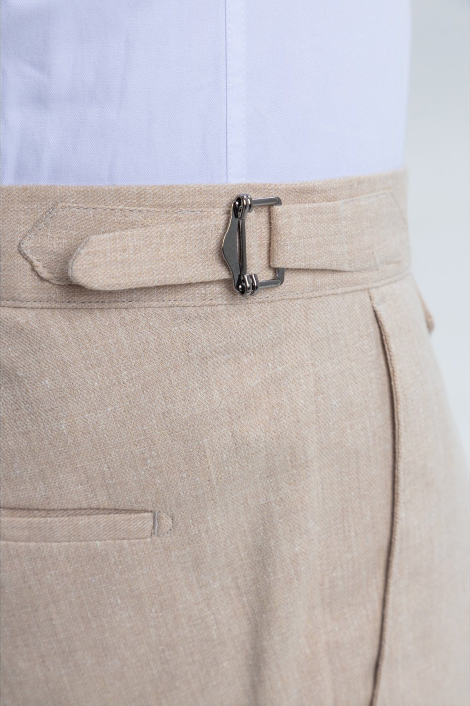 aesido Beige 3 Piece Double Button Business Casual Slim Fit Men Suit