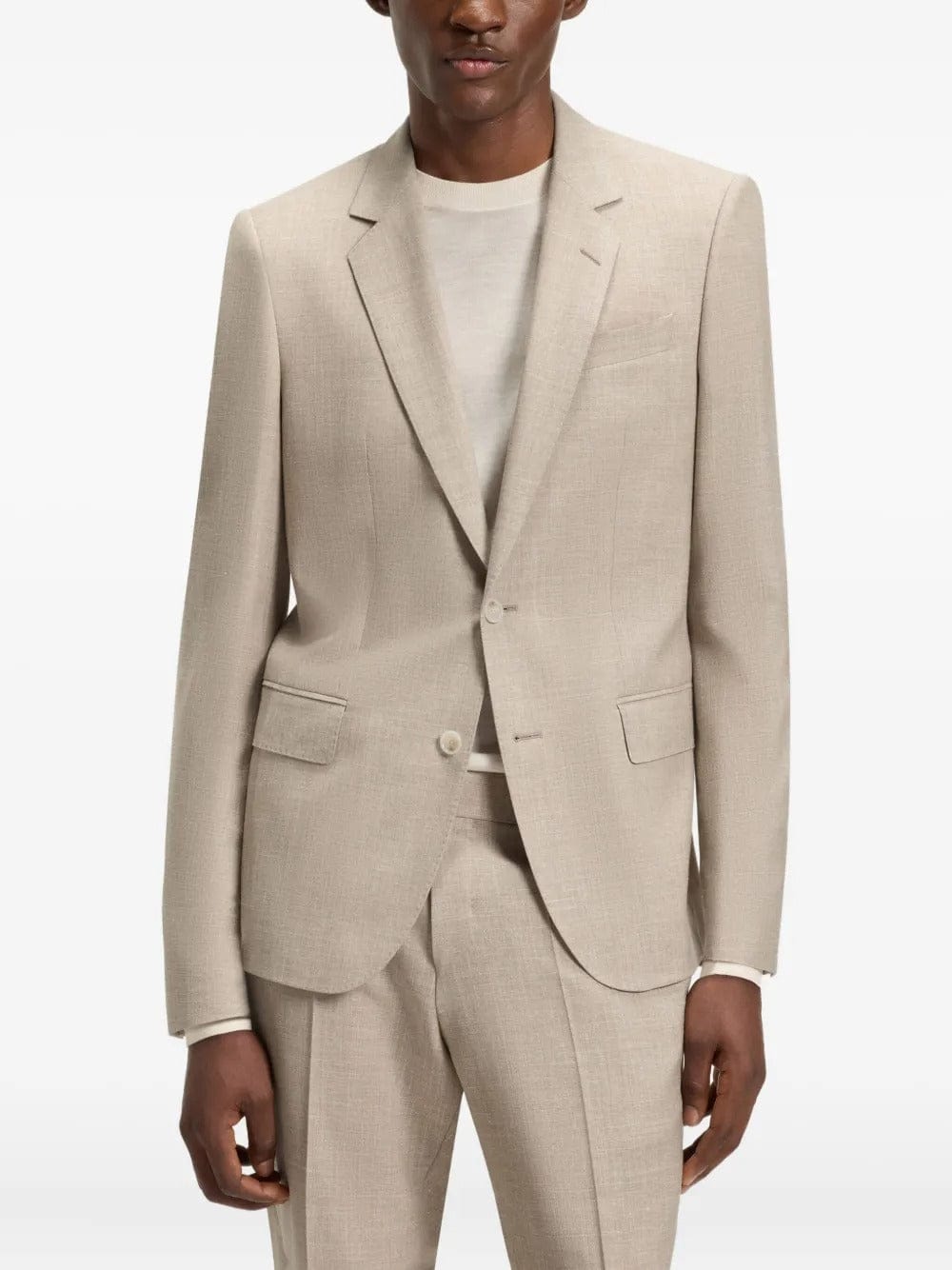 aesido Beige Men's 2-Piece Suit – Notch Lapel Blazer & Pants