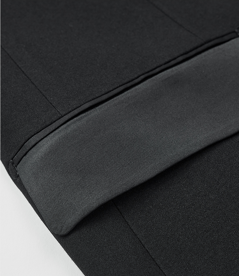 aesido Black 2 Piece Double Breasted Satin Collar Men's Suit Groom Wedding Dress