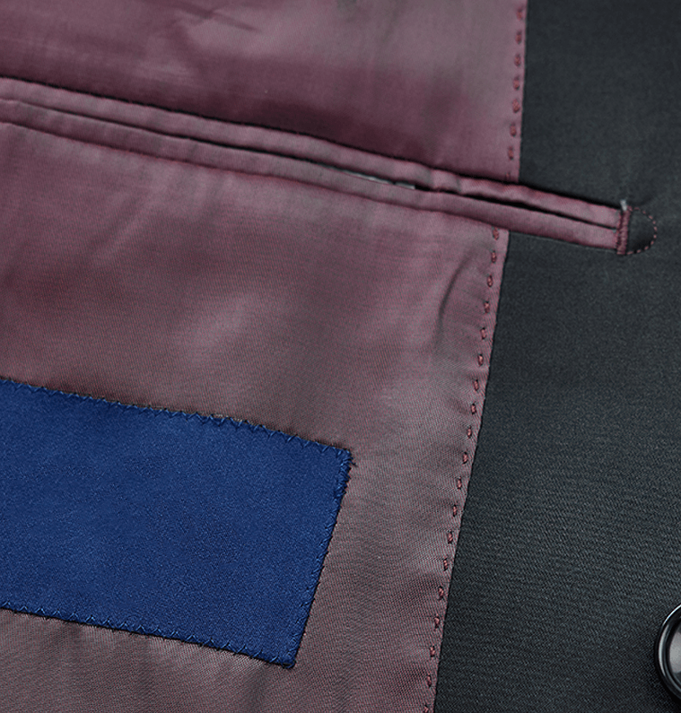 aesido Black 2 Piece Double Breasted Satin Collar Men's Suit Groom Wedding Dress