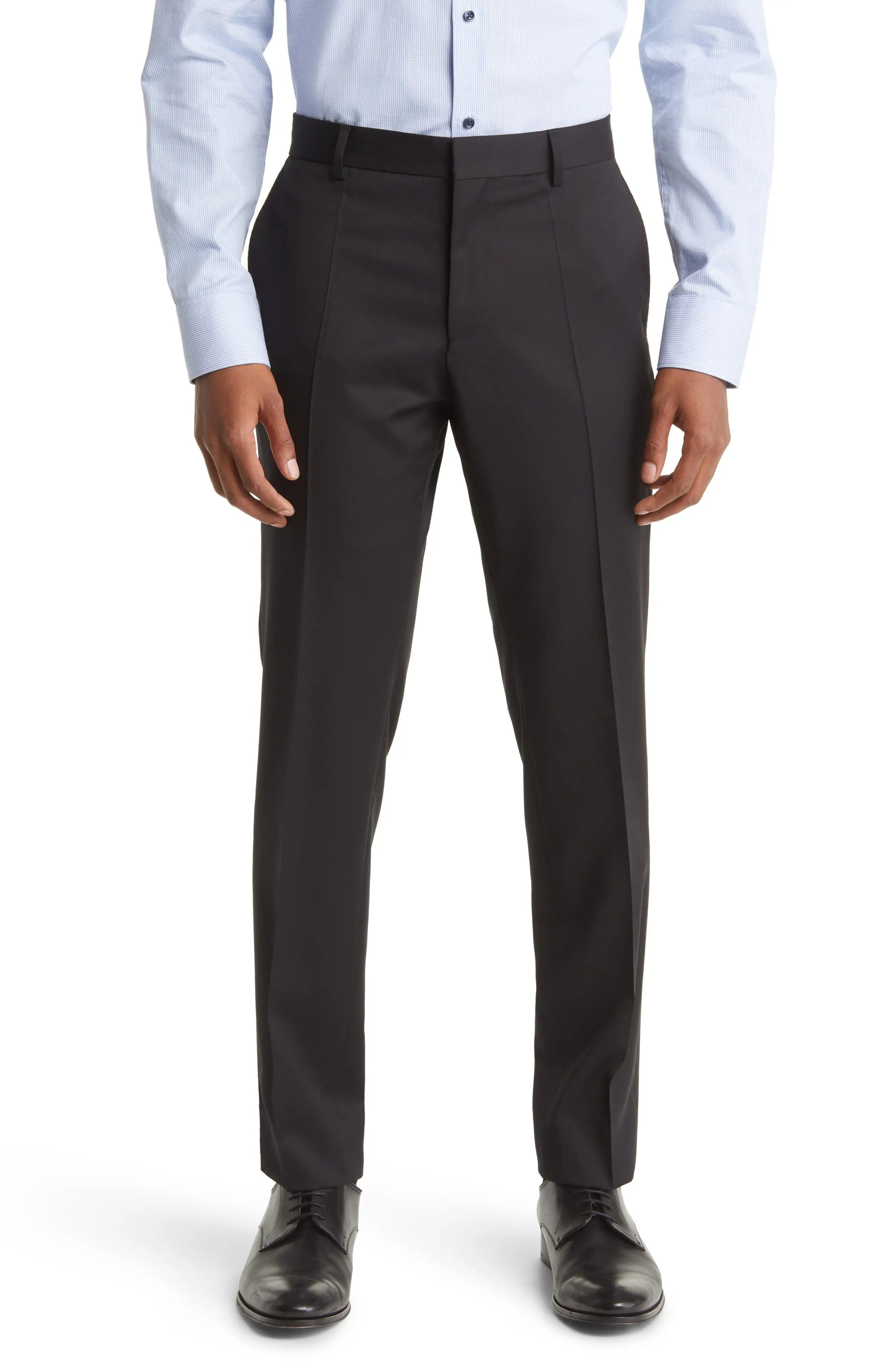 aesido Black 2 Piece Double Button Business Casual Men Suit (Blazer+Pants)