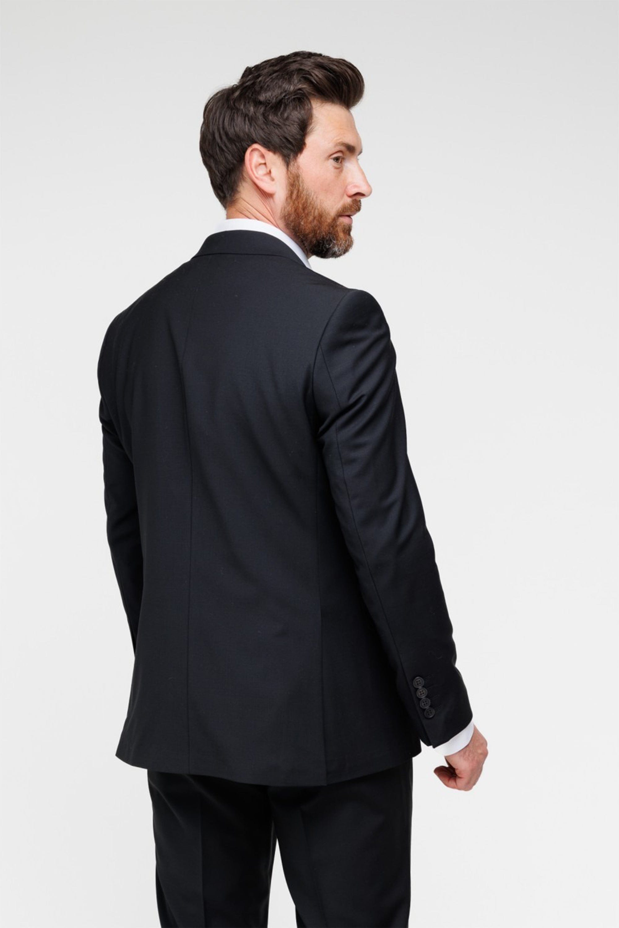 aesido Black 2 Piece Double Button Business Casual Silm Fit Men Suit