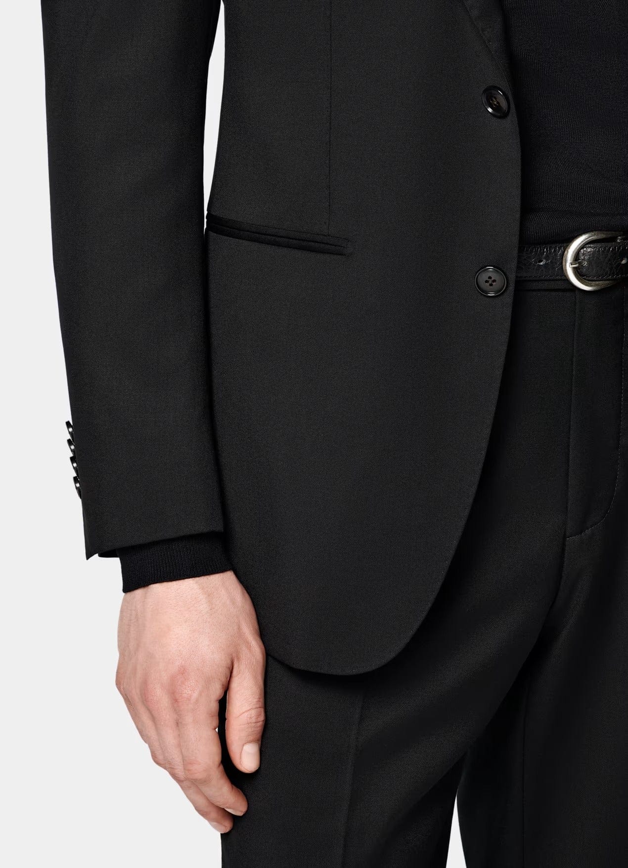 aesido Black 2 Piece Double Button Business Slim Fit Men Suit (Blazer+Pants)