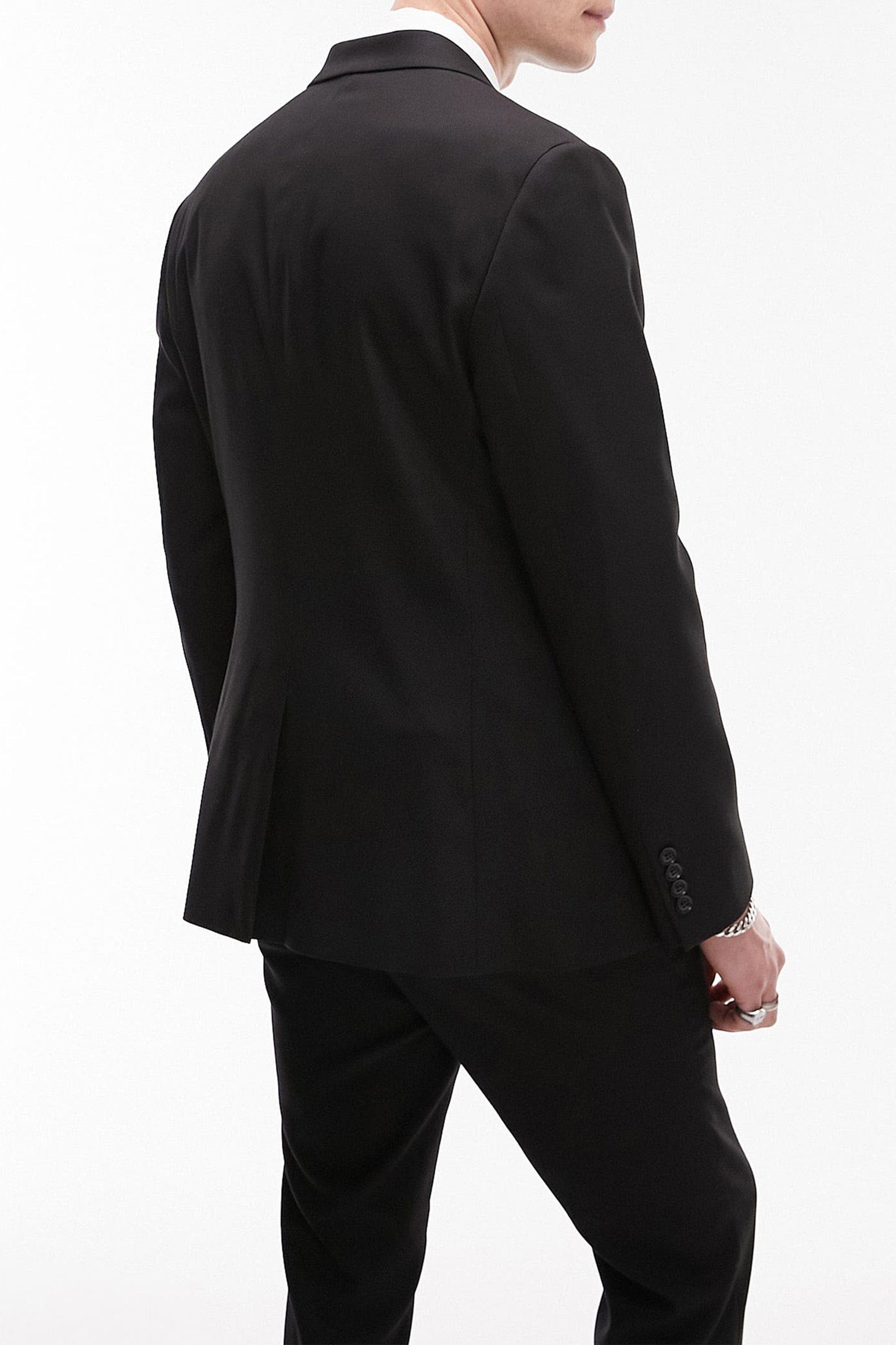 aesido Black 2 Piece Notch Lapel Fashionable Slim Fit Mens Suit (Blazer+Pants)